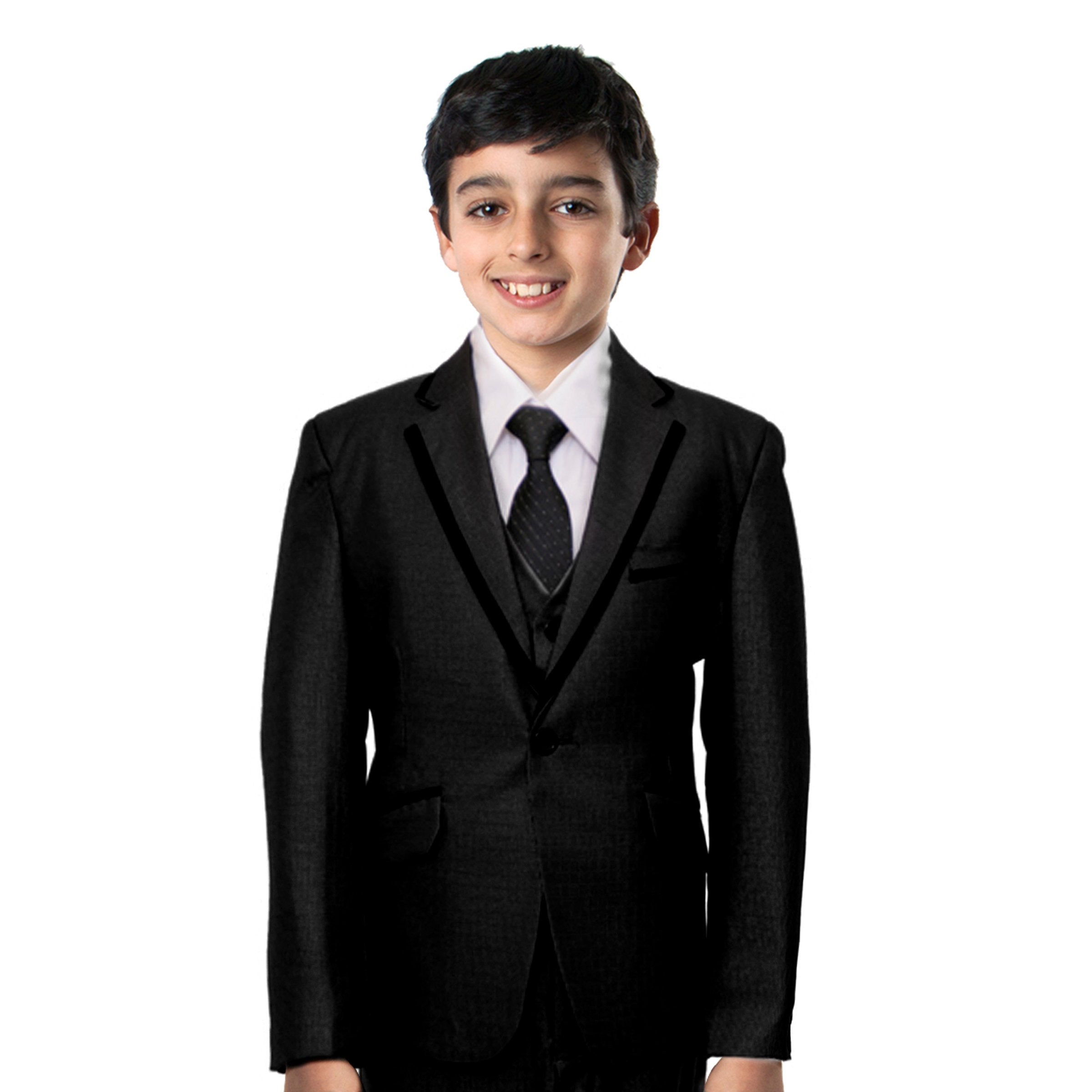 3-Piece Boy's Satin Trim Suit Set With Free Matching Shirt & Tie Suits For Boy's