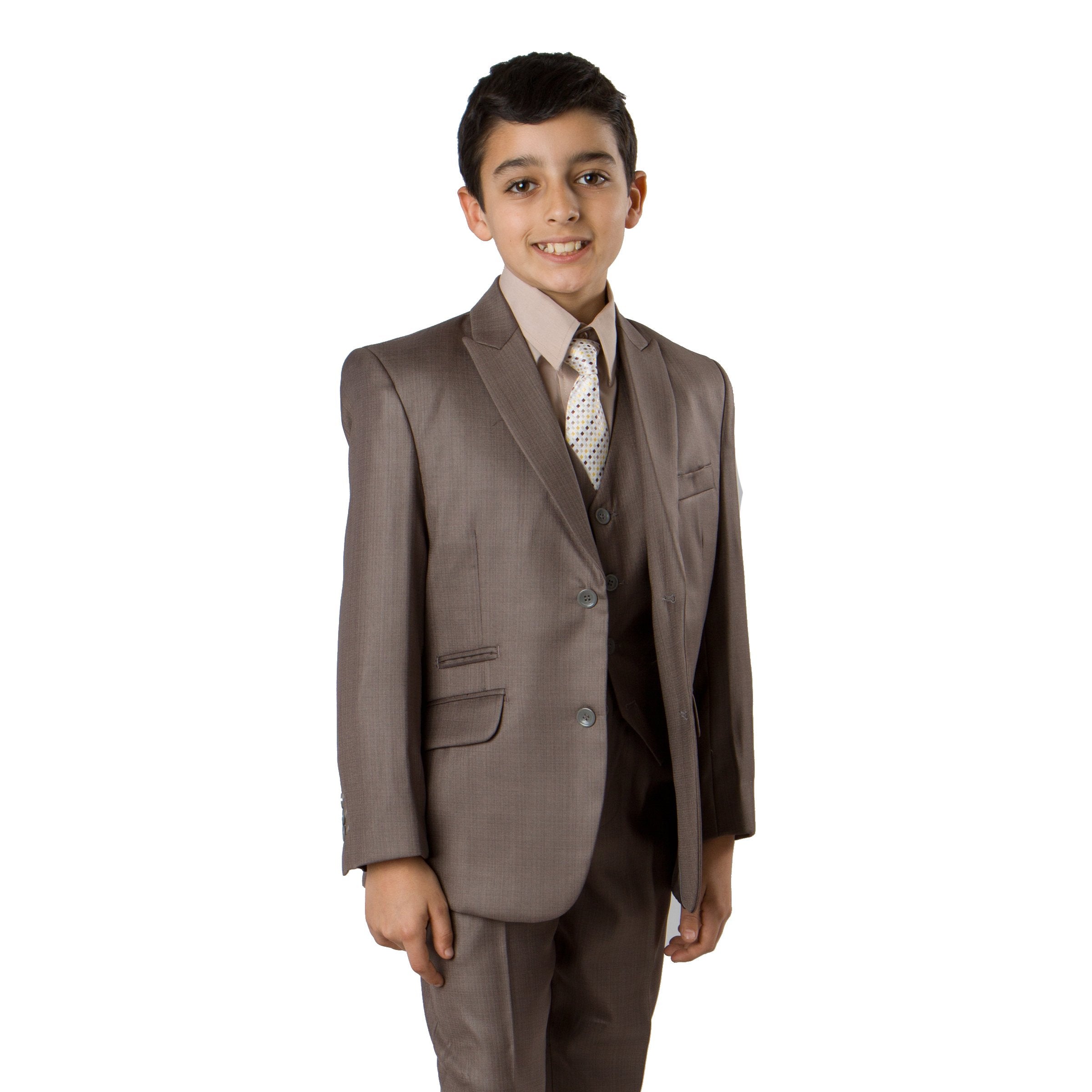 5-PC Boy's Solid Suit with Matching Shirt & Tie Suits For Boy's