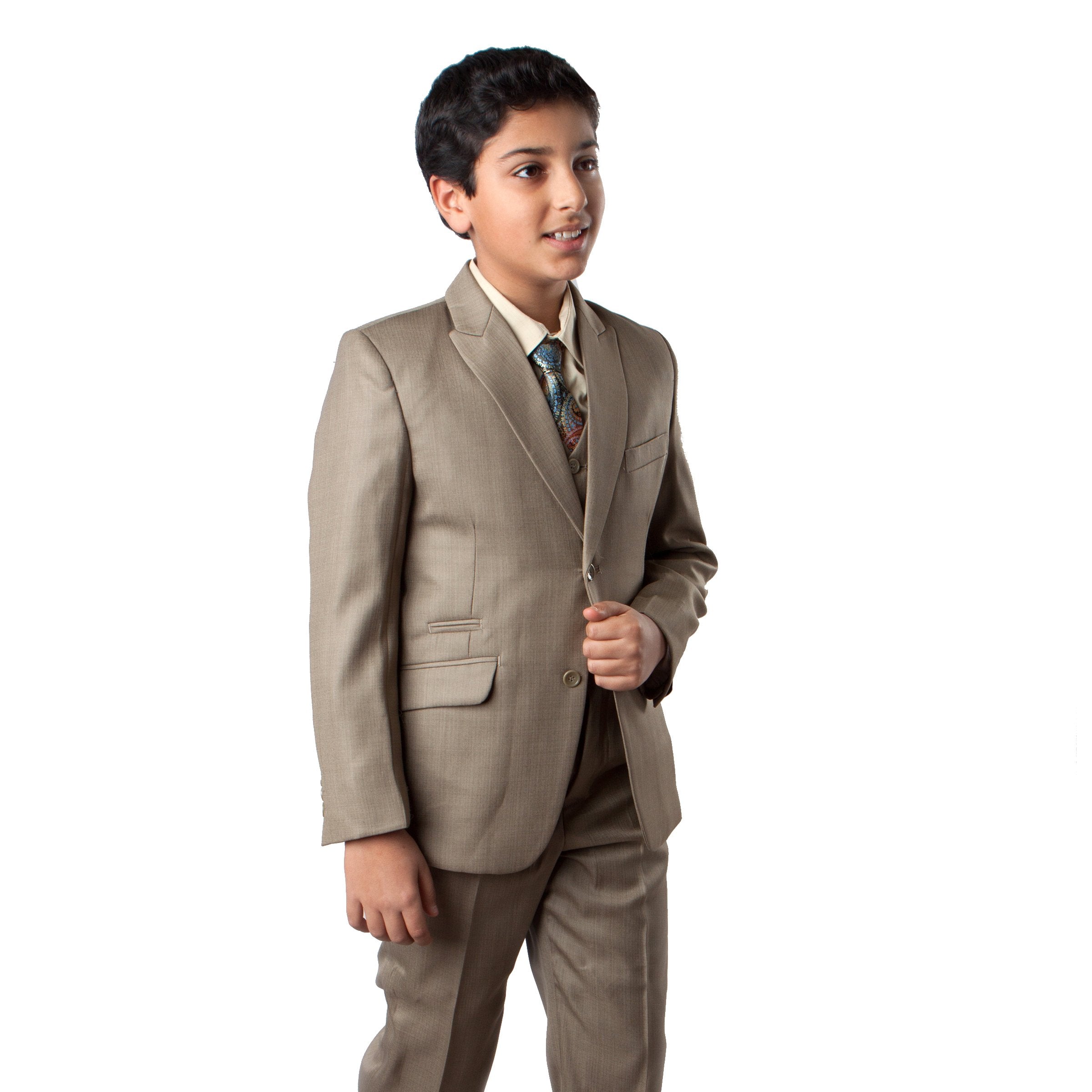 5-PC Boy's Solid Suit with Matching Shirt & Tie Suits For Boy's