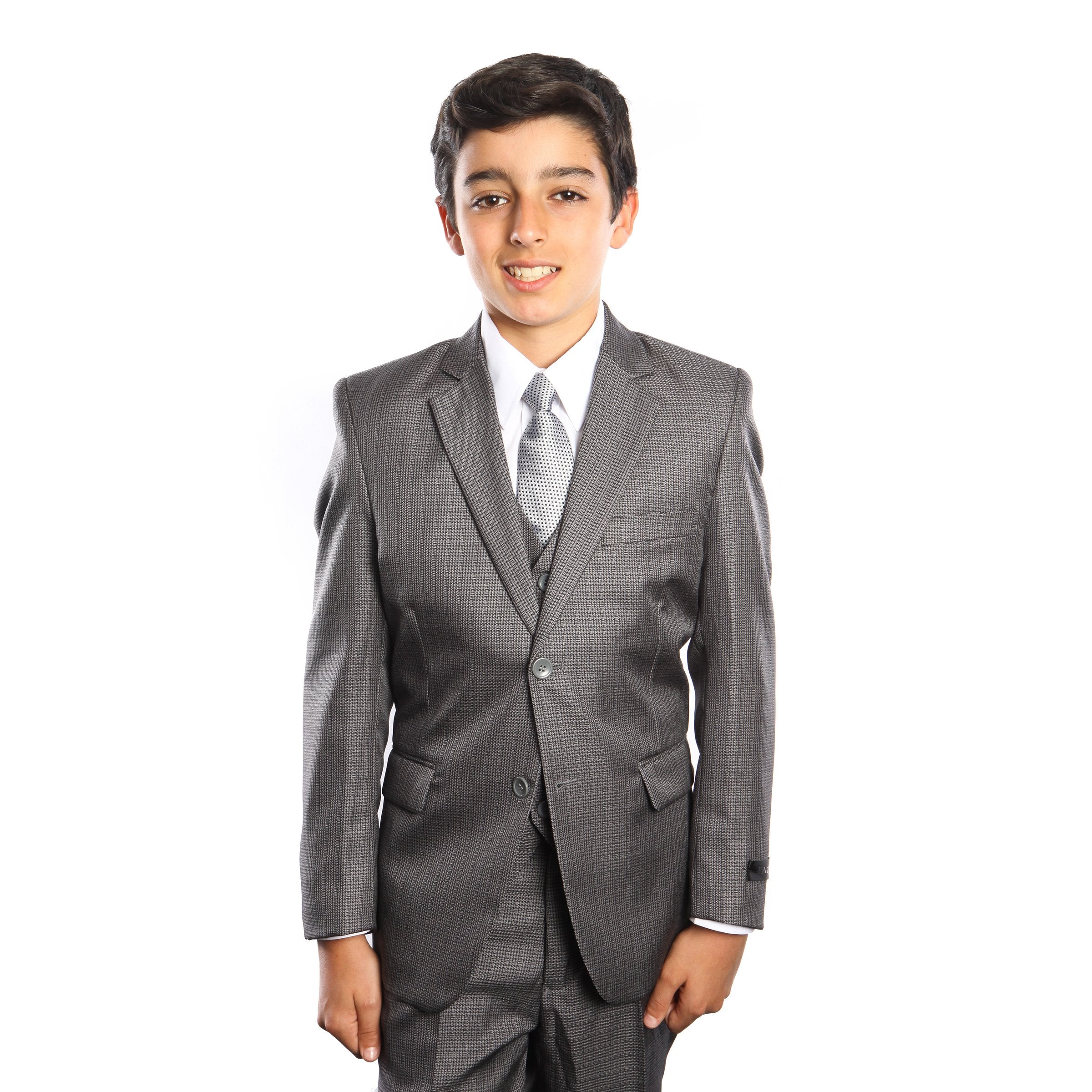 5-Pc Boy's Houndstooth Boys Suit With Matching Shirt & Tie Suits For Boy's