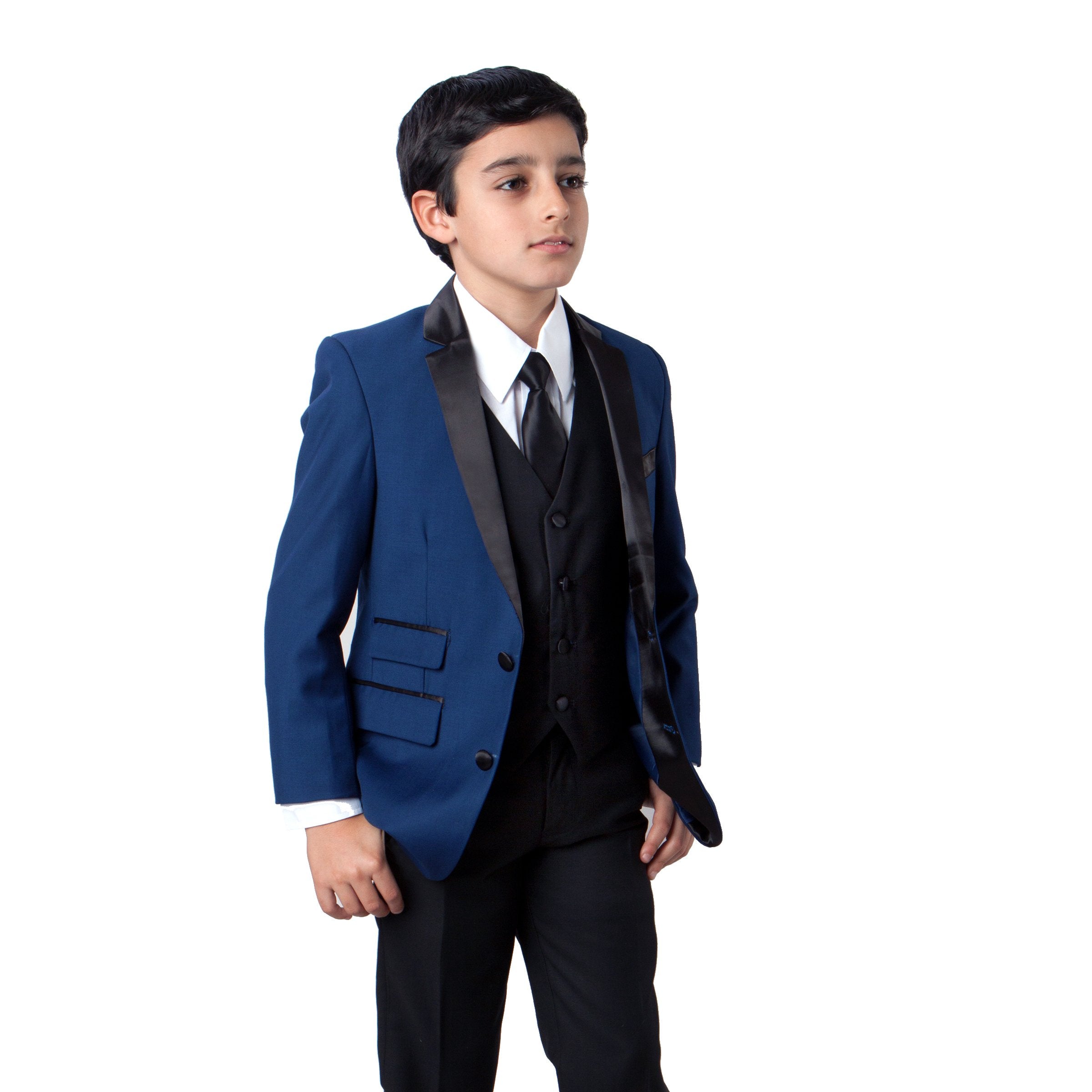 4 Pc Boy's Classic Fit w Free Matching Shirt & Tie Suits For Boy's