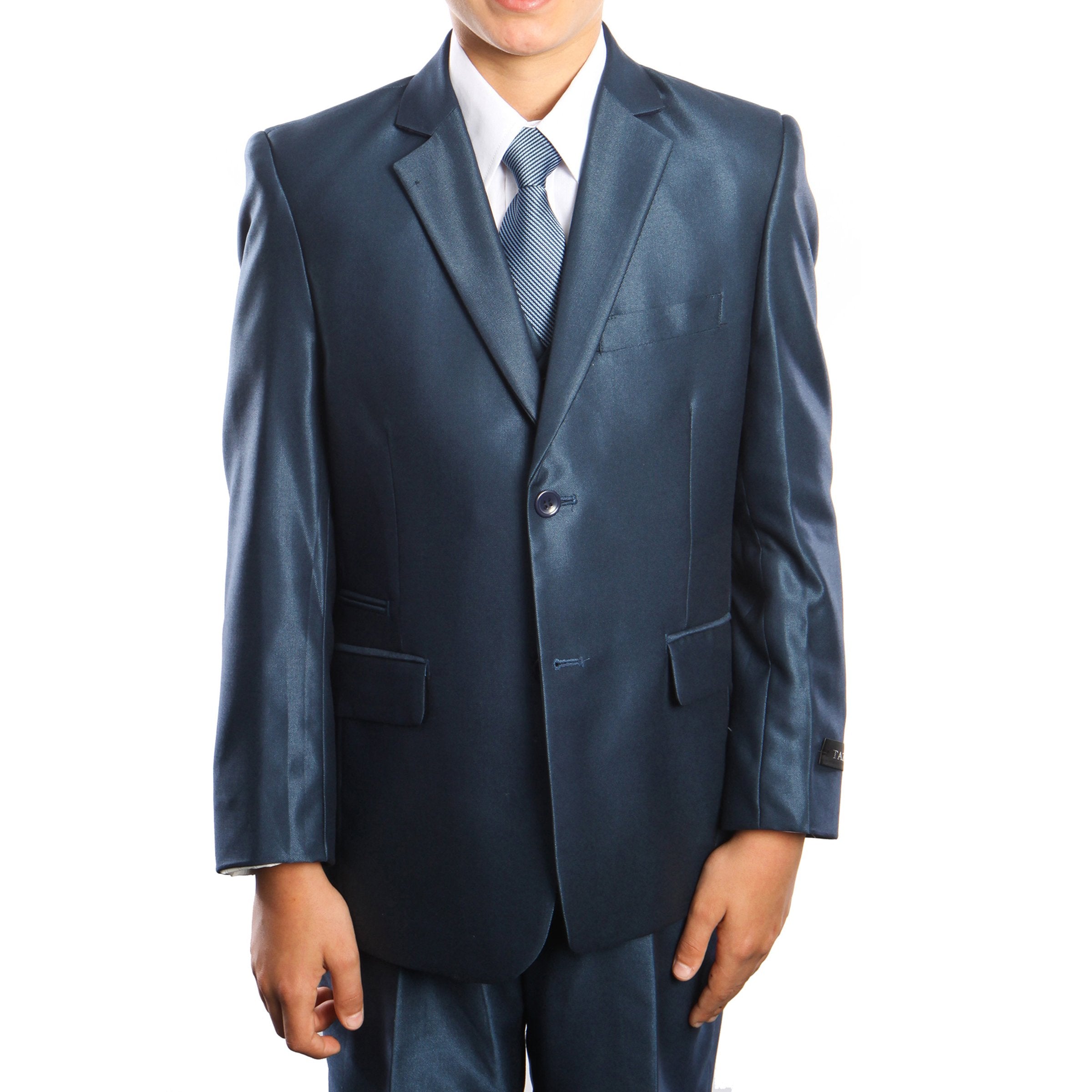3-PC Boy's Solid Sharkskin Suit with Dress Shirt & Tie Suits For Boy's