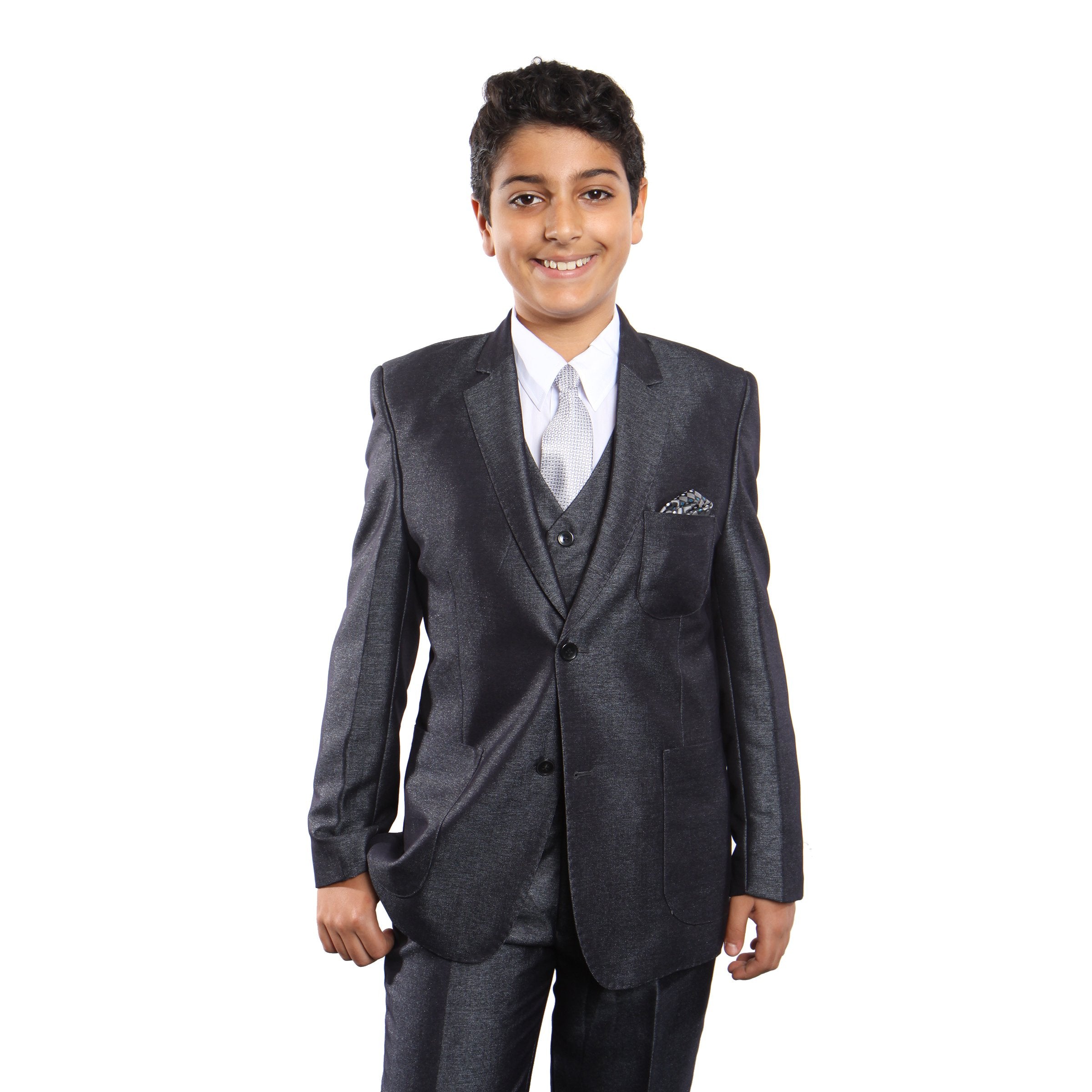5 PC Boy's With Matching Shirt & Tie Suits For Boy's