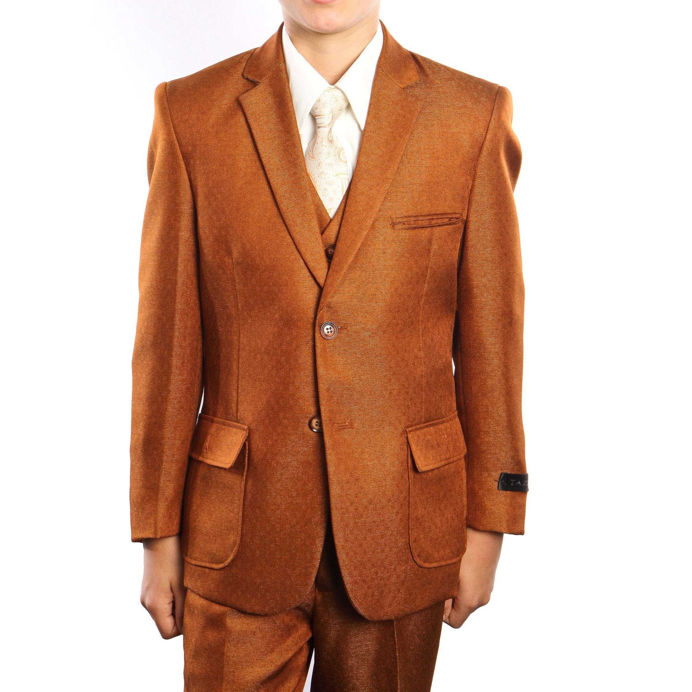 6-PC Solid Boys Suit with Shirt & Tie Suits For Boy's