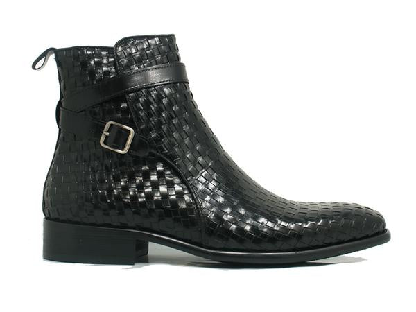 Carrucci Basket Weave Buckle Boots