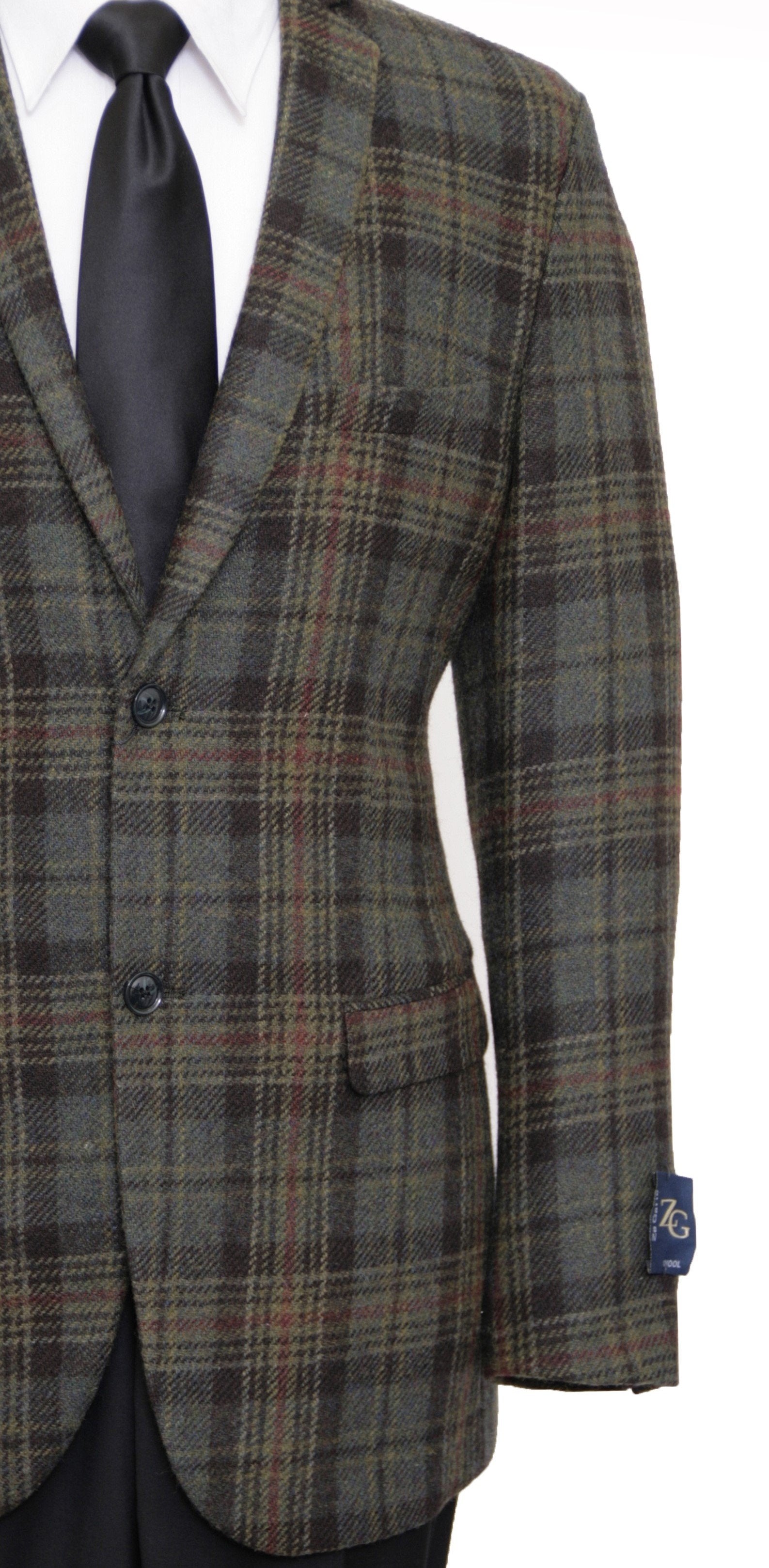 Mens Wool Two Button Solid Notch Lapel Sports Coat Blazer Jacket