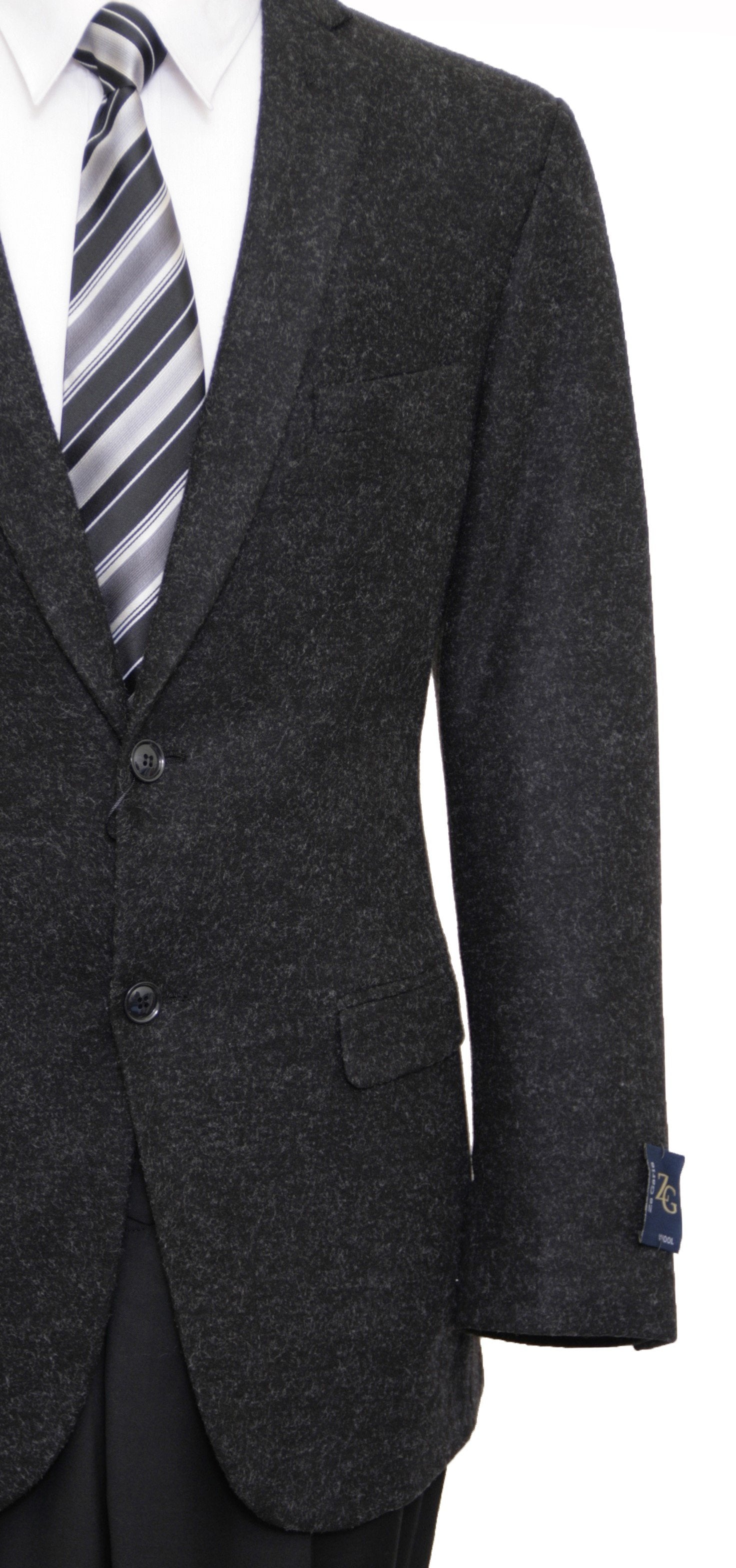 Mens Wool Two Button Solid Notch Lapel Sports Coat Blazer Jacket