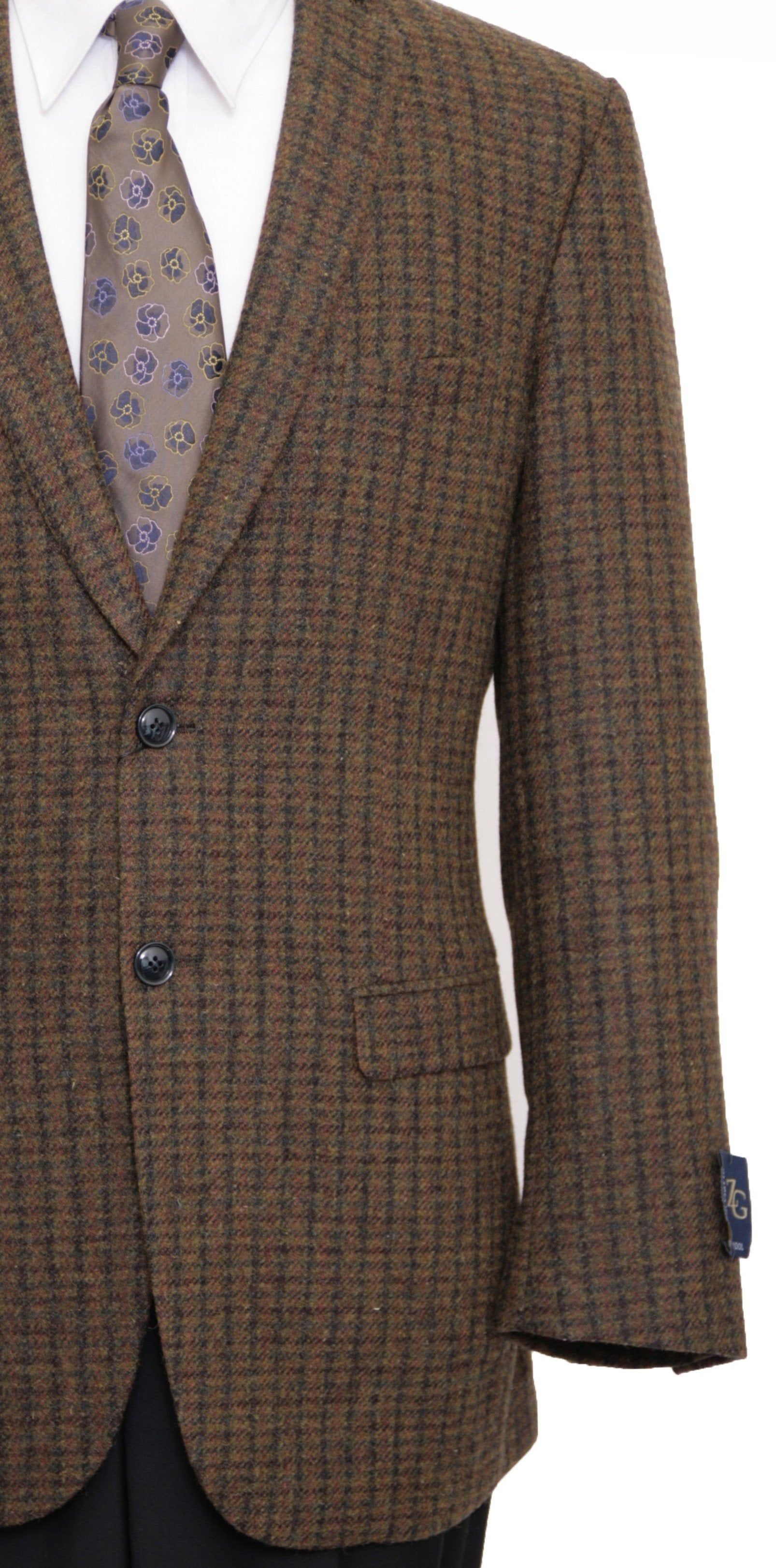 Mens Wool Two Button Solid Notch Lapel Sports Coat Blazer Jacket