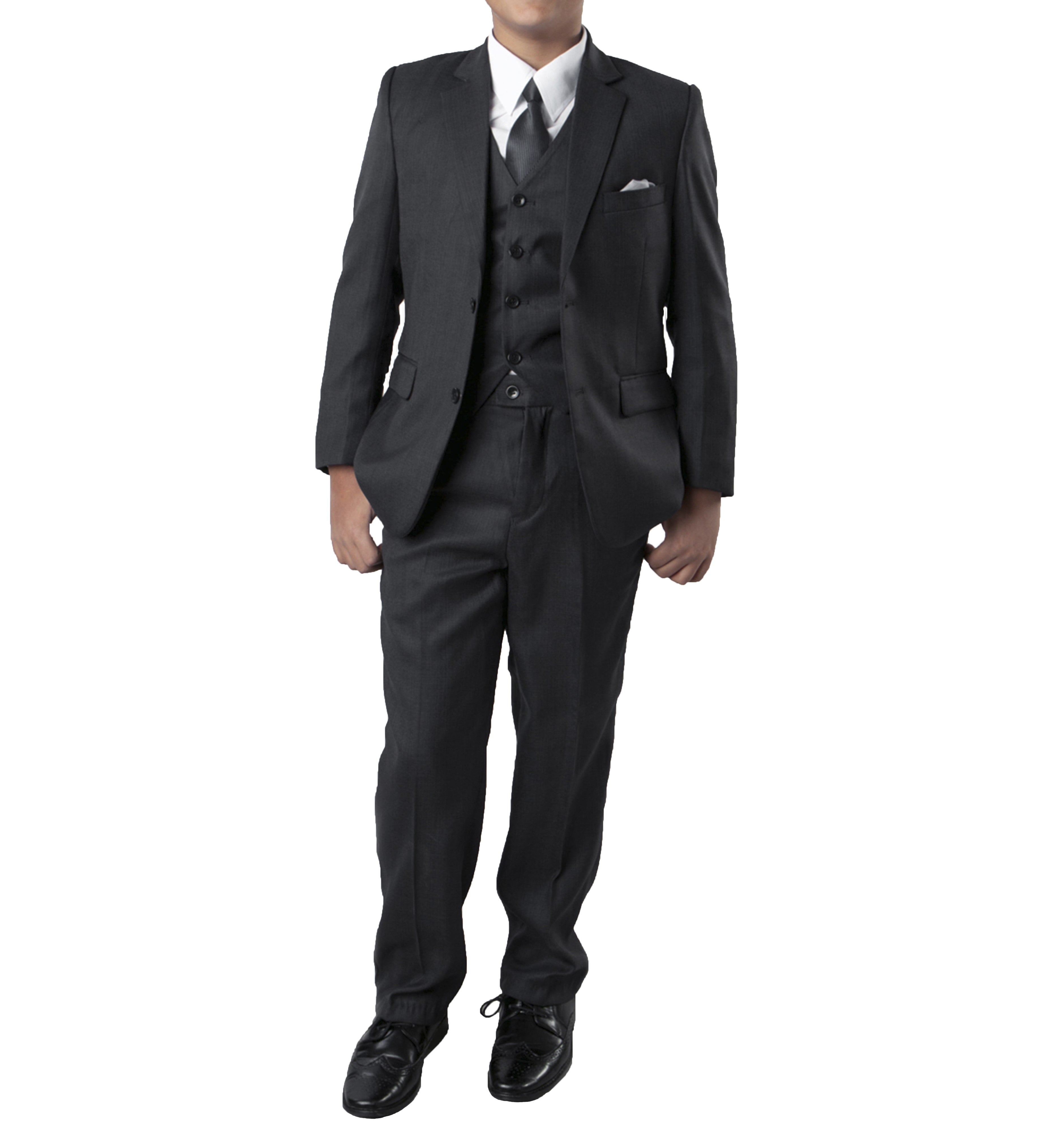 Tazio Charcoal Grey Formal Classic Fit Suits For Boys