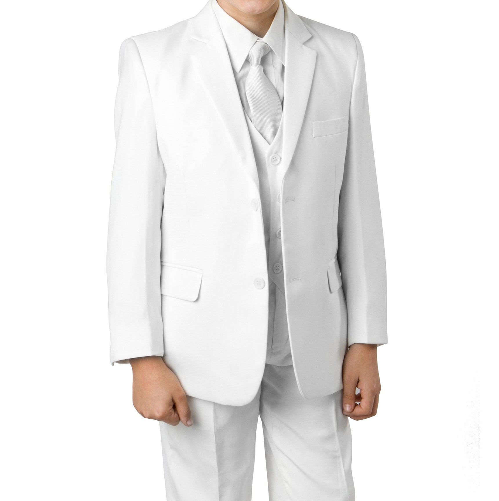 Tazio White Formal Classic Fit Suits For Boys