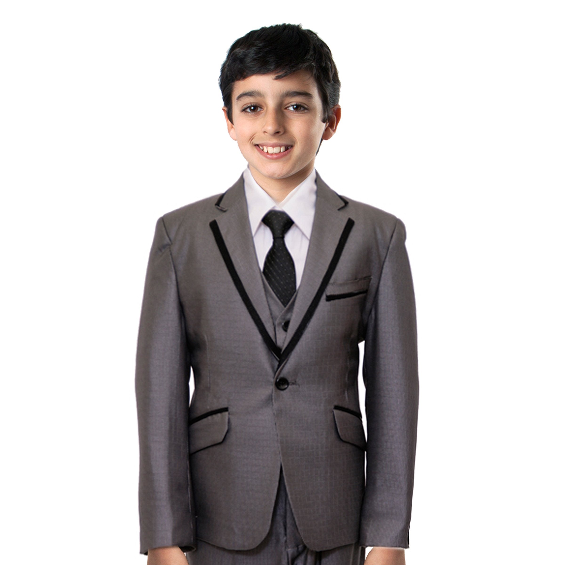 3-Piece Boy's Satin Trim Suit Set With Free Matching Shirt & Tie Suits For Boy's