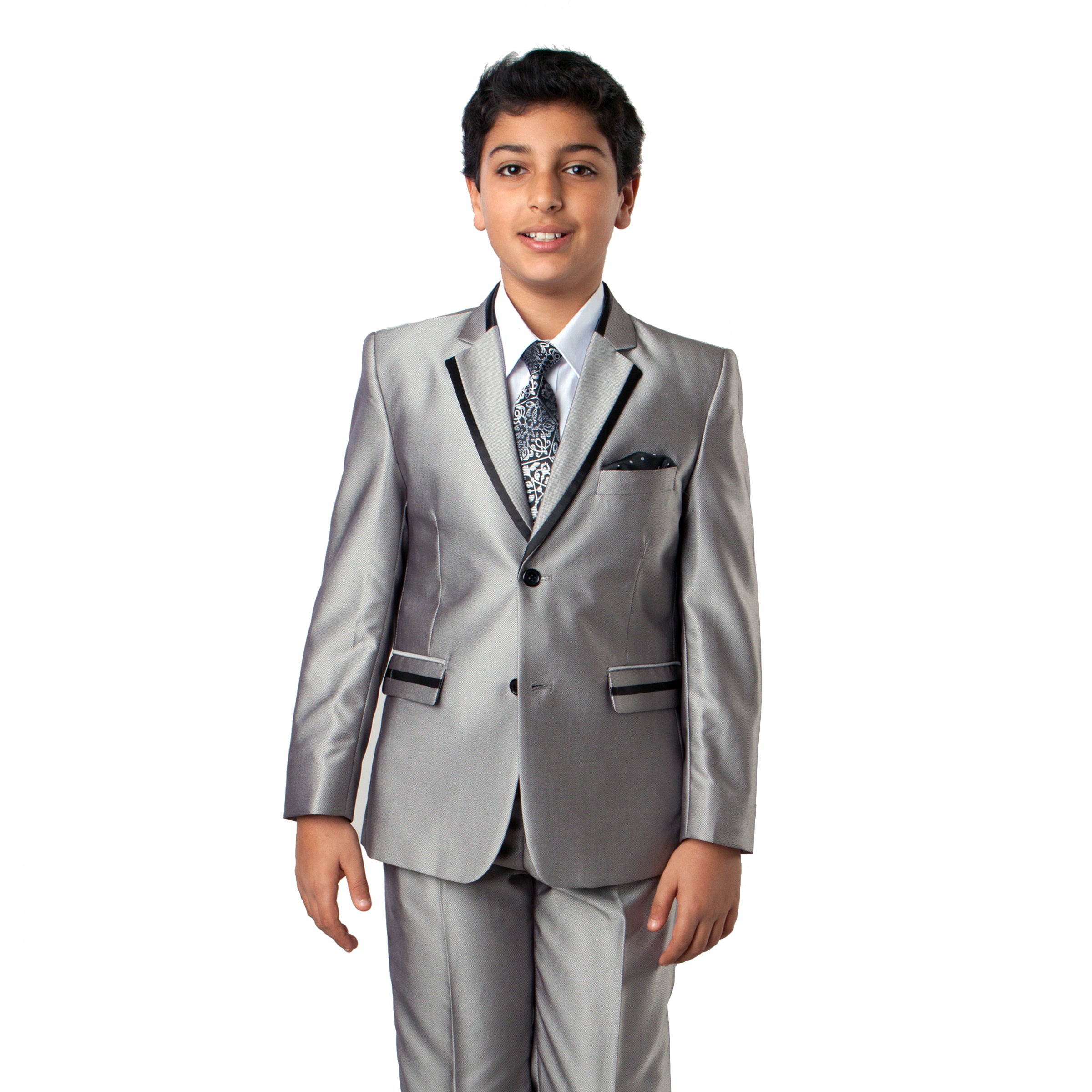 Tazio Silver Grey Formal Suits For Boys