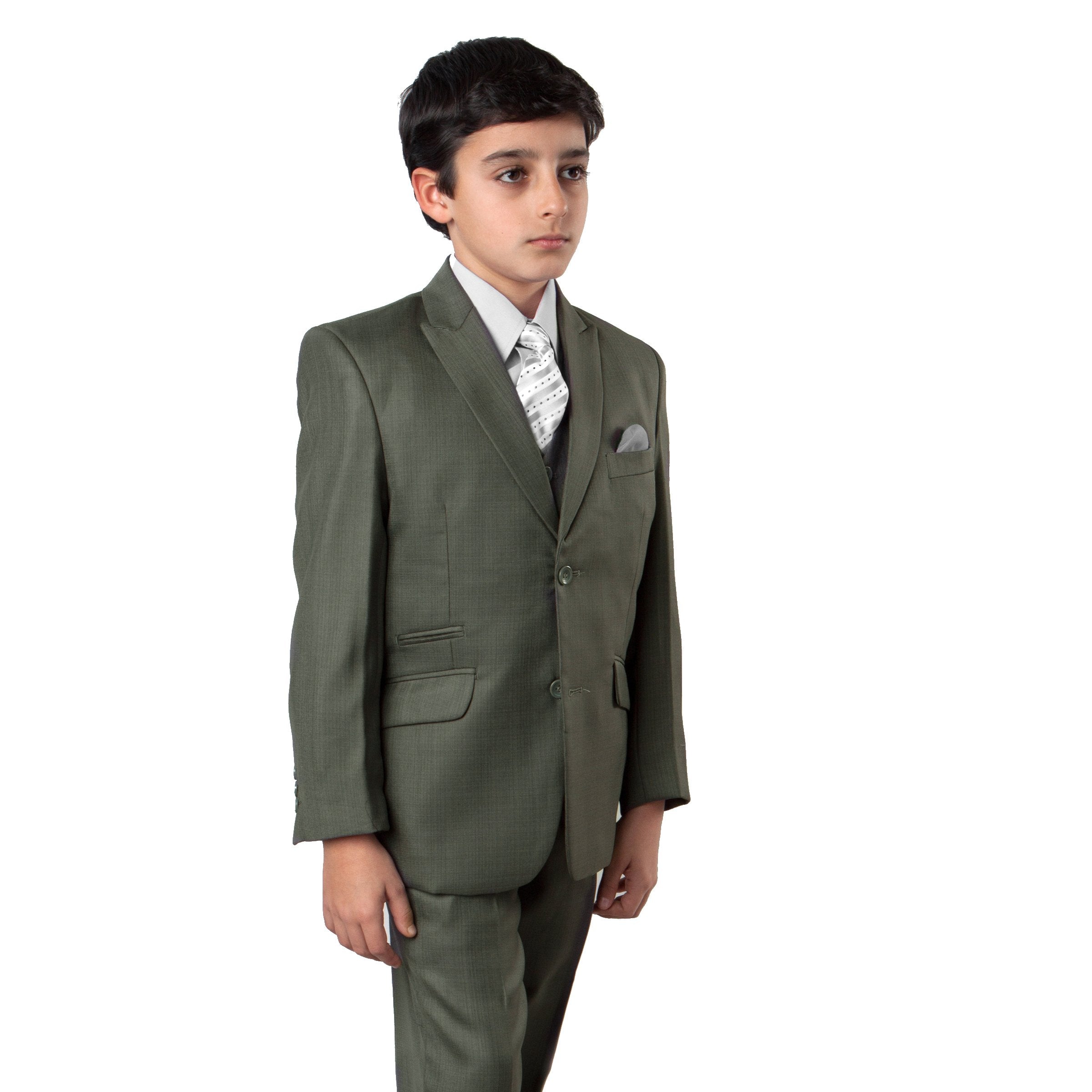 5-PC Boy's Solid Suit with Matching Shirt & Tie Suits For Boy's