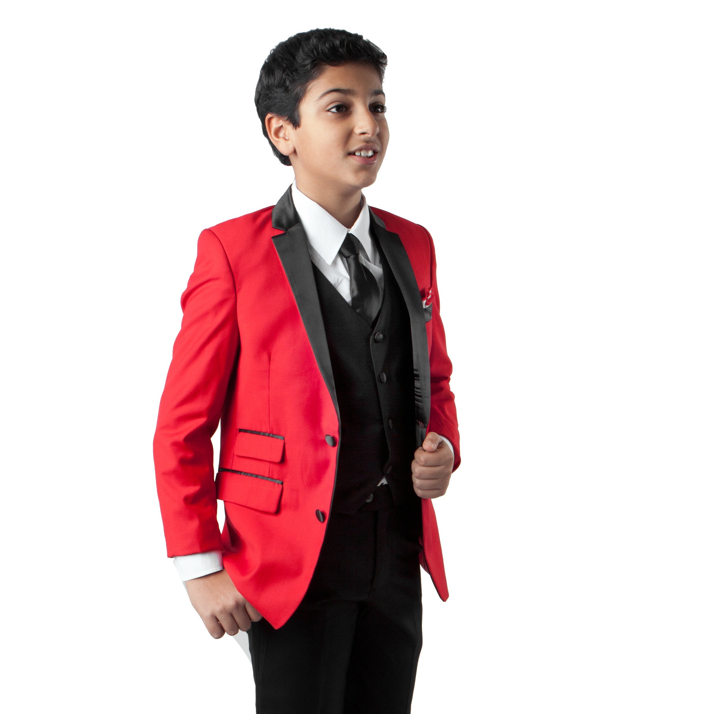 4 Pc Boy's Classic Fit w Free Matching Shirt & Tie Suits For Boy's