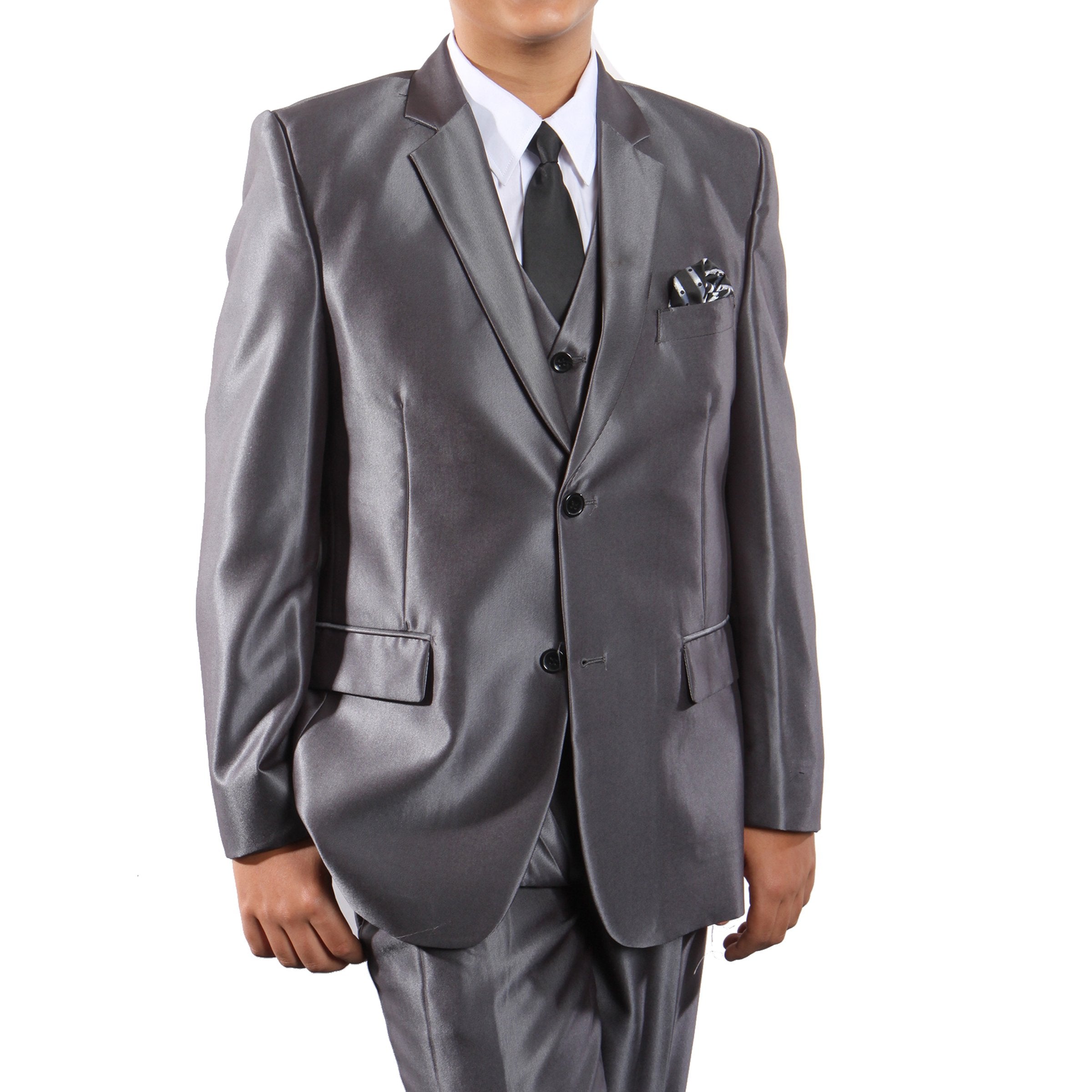 Sharkskin Boys Suit With Free Matching Shirt & Tie Suits For Boy's