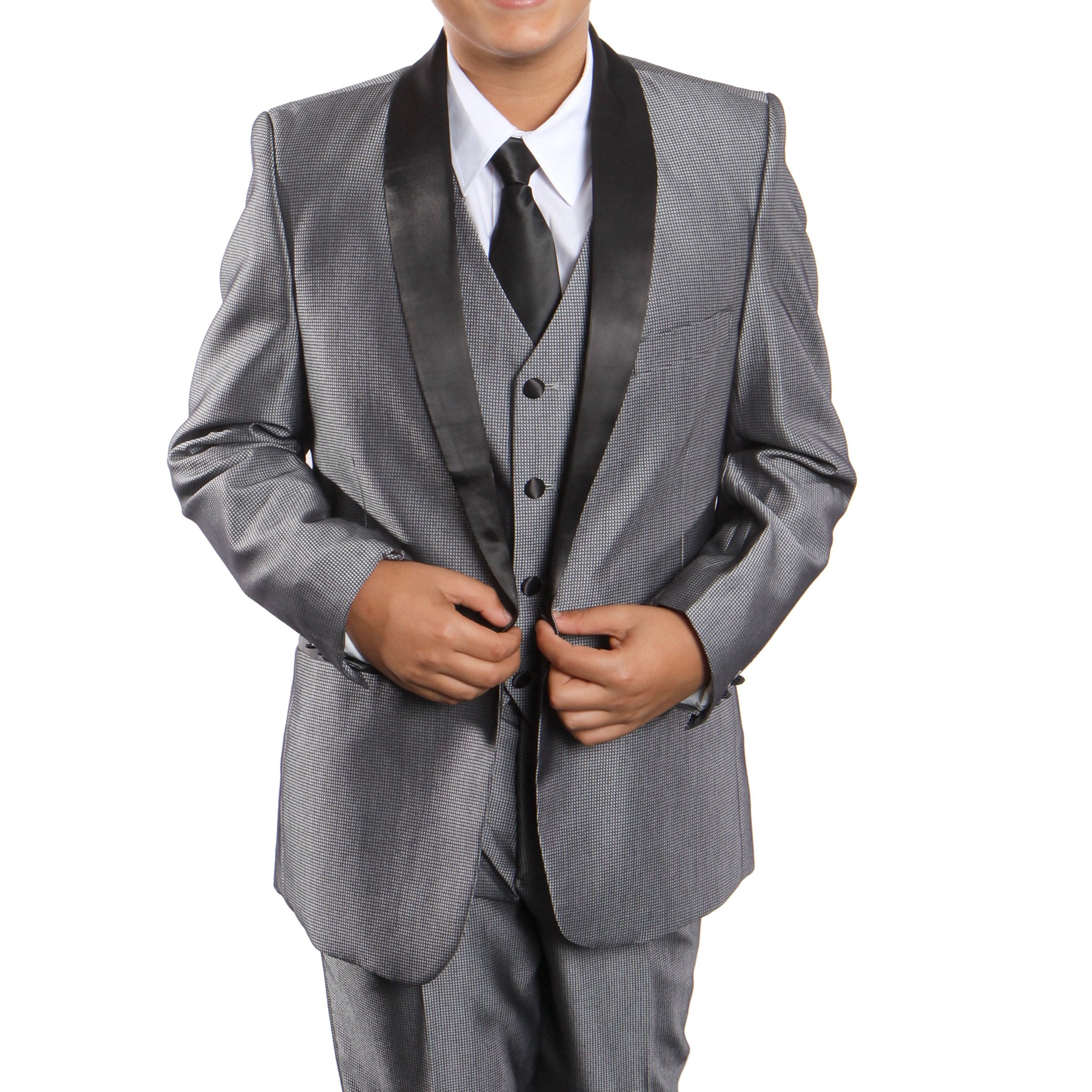 3-Piece Boy's Shawl Collar Suit With Shirt & Tie Suits For Boy's