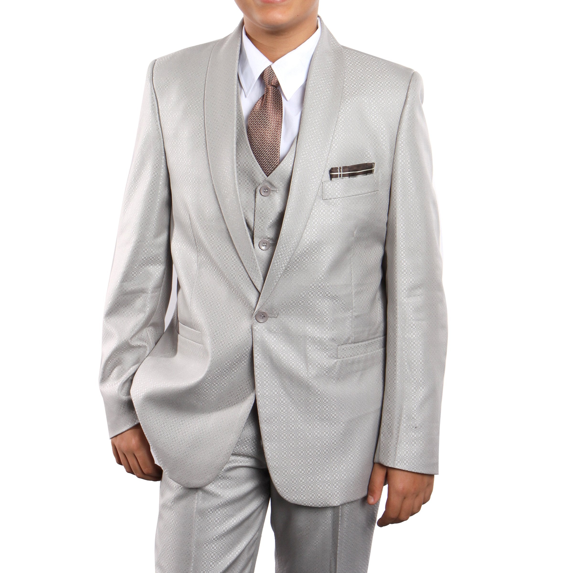 Shawl Collar Suit with Shirt & Tie Suits For Boy's
