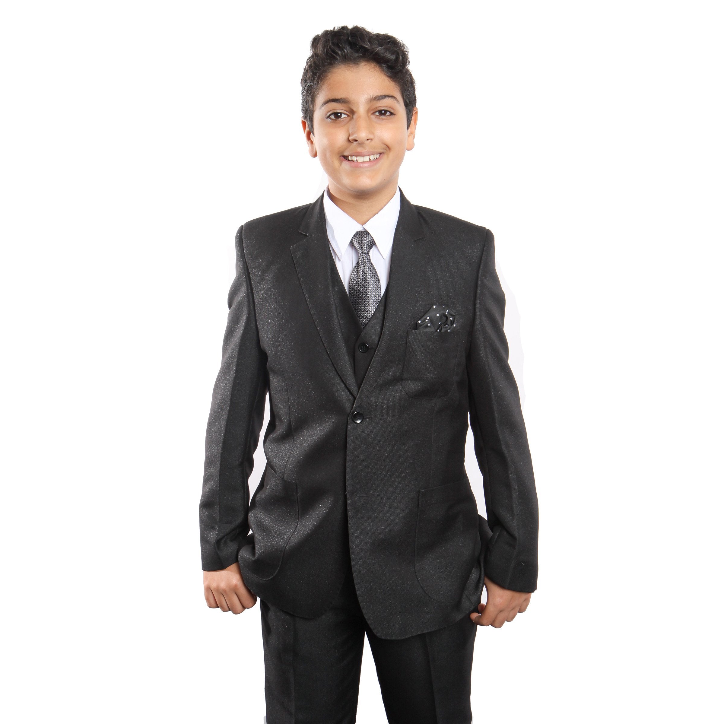 5 PC Boy's With Matching Shirt & Tie Suits For Boy's