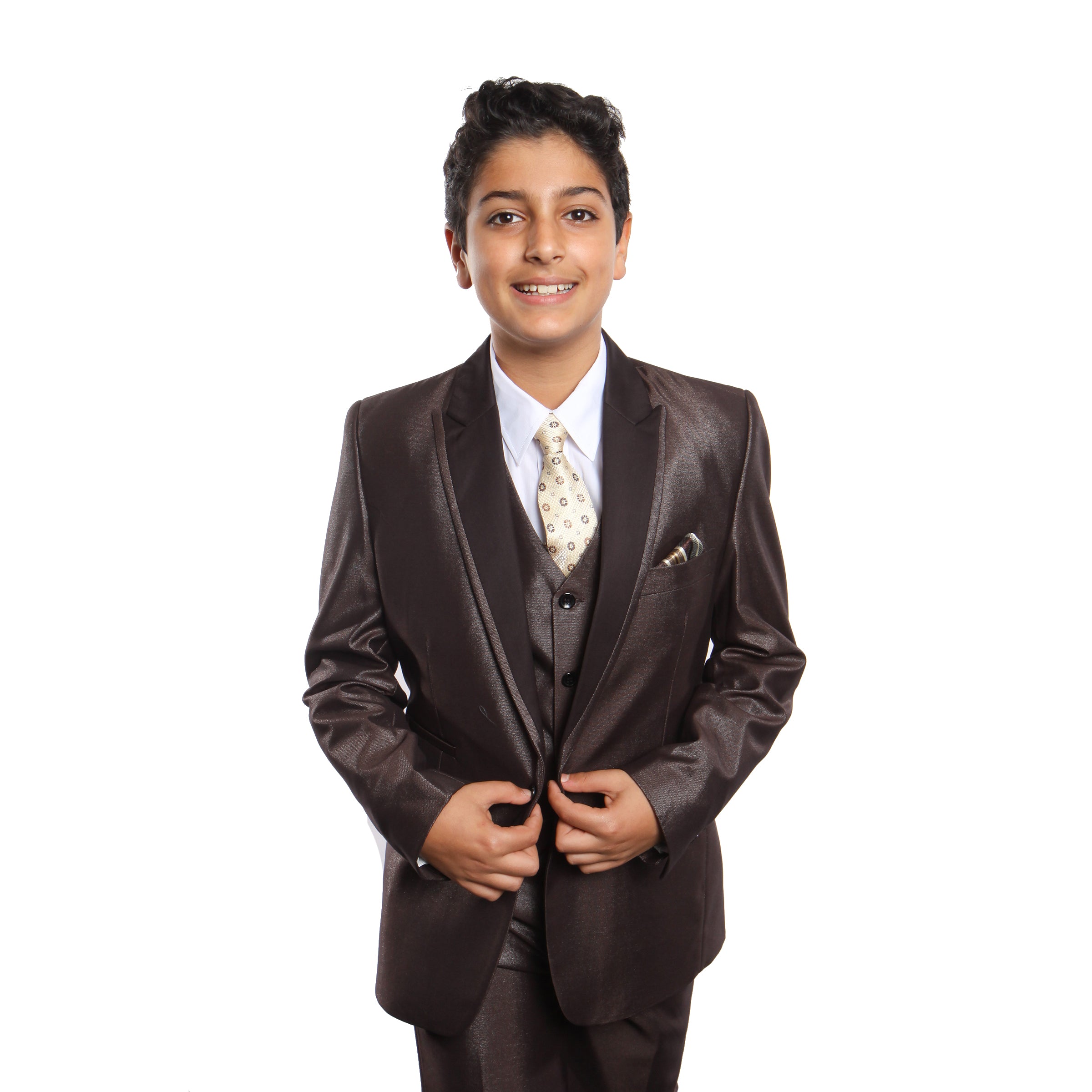 Tazio Brown Formal Suits For Boys