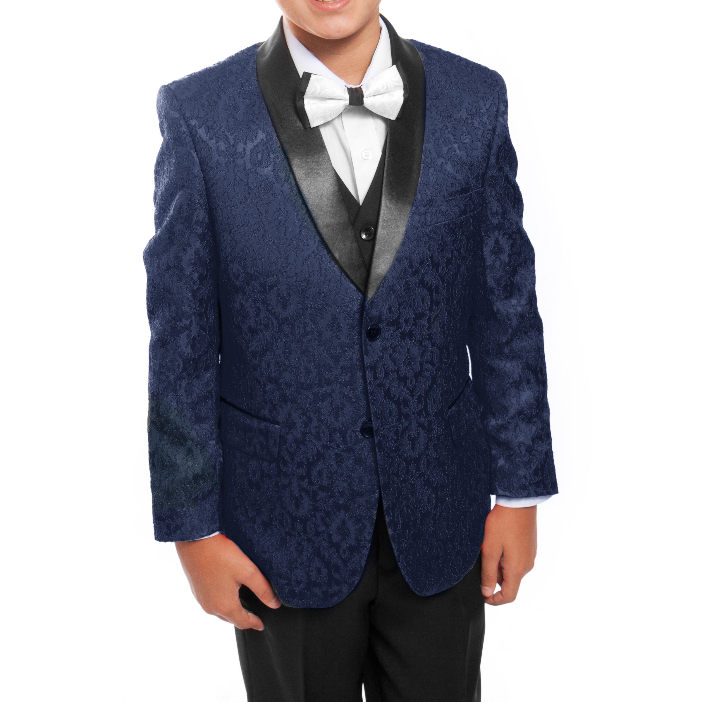Tazio Navy / Black Formal Suits For Boys