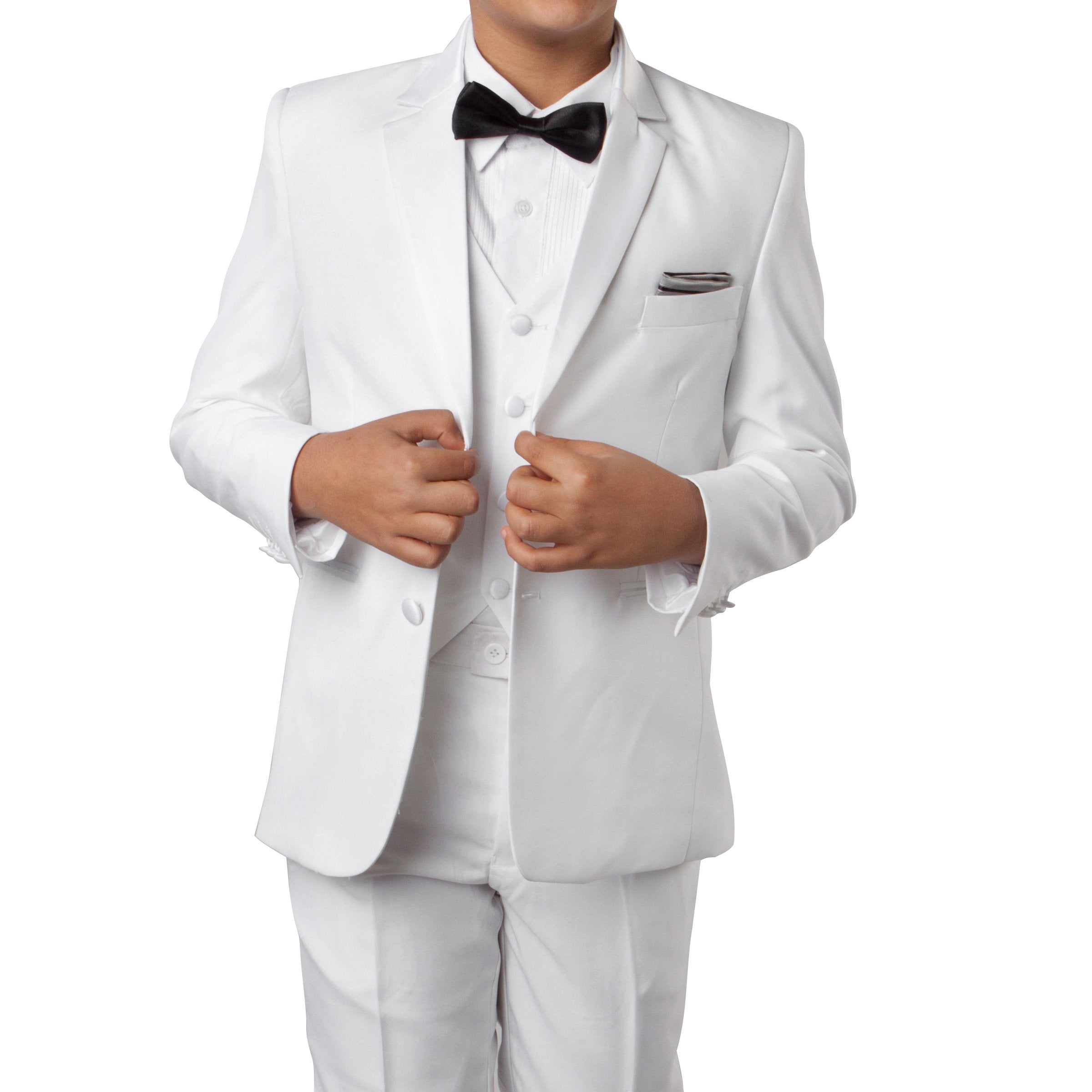 White Tuxedo Set with Matching Shirt And Tie Tuxedo For Boy's