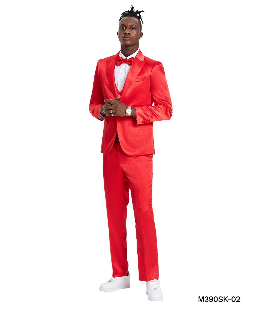 Red Solid Shiny U-Shape Vest Mens-suit – Phirst Impression Menswear