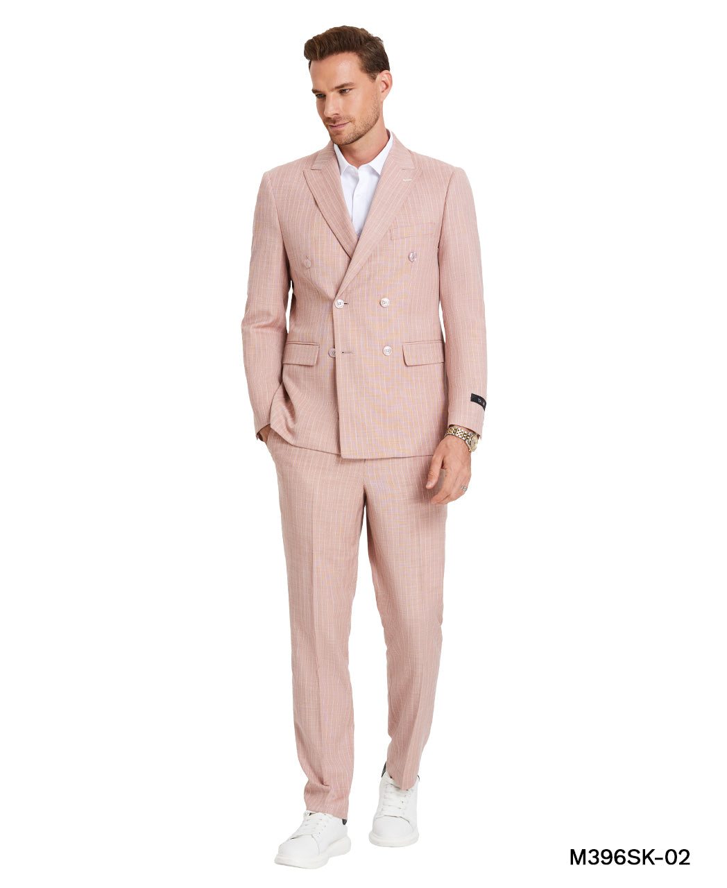 2 PC Double Breasted Pin-Stripe Suit