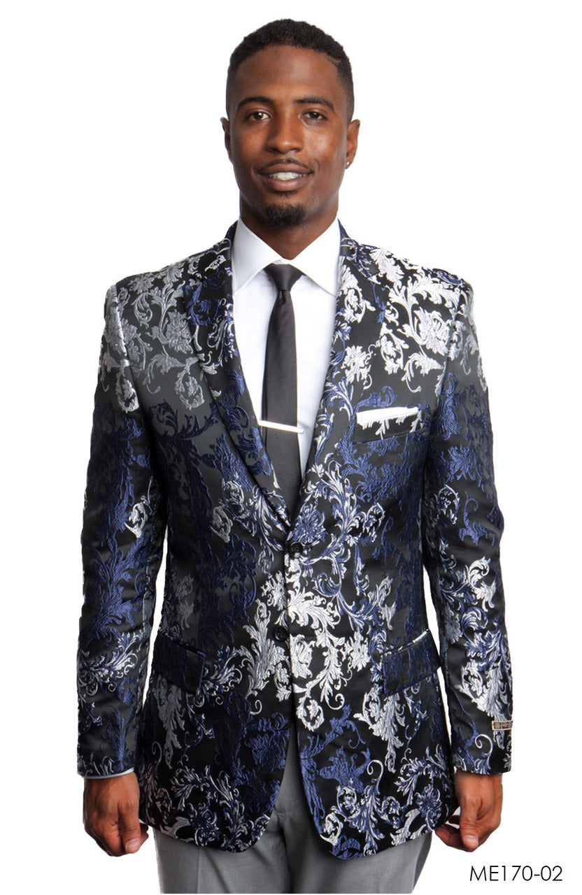 Black/lavender/Silver Empire Show Blazers Formal Dinner Suit