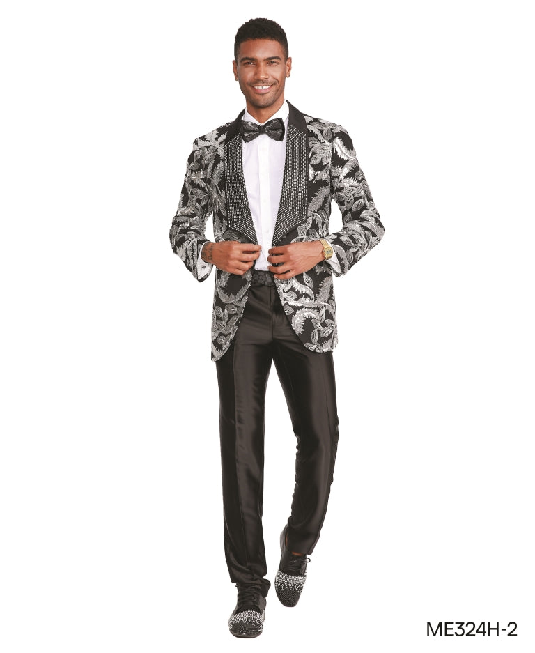 Formal Mens Black And Silver Blazer Silver Slim Fit Blazer Jacket