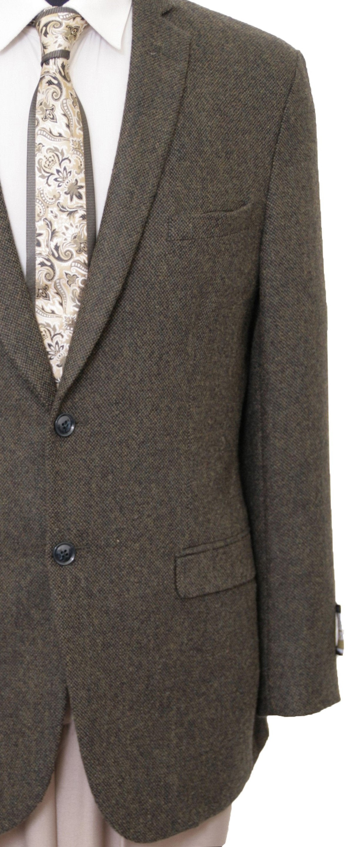 Mens Wool Two Button Solid Notch Lapel Sports Coat Blazer Jacket