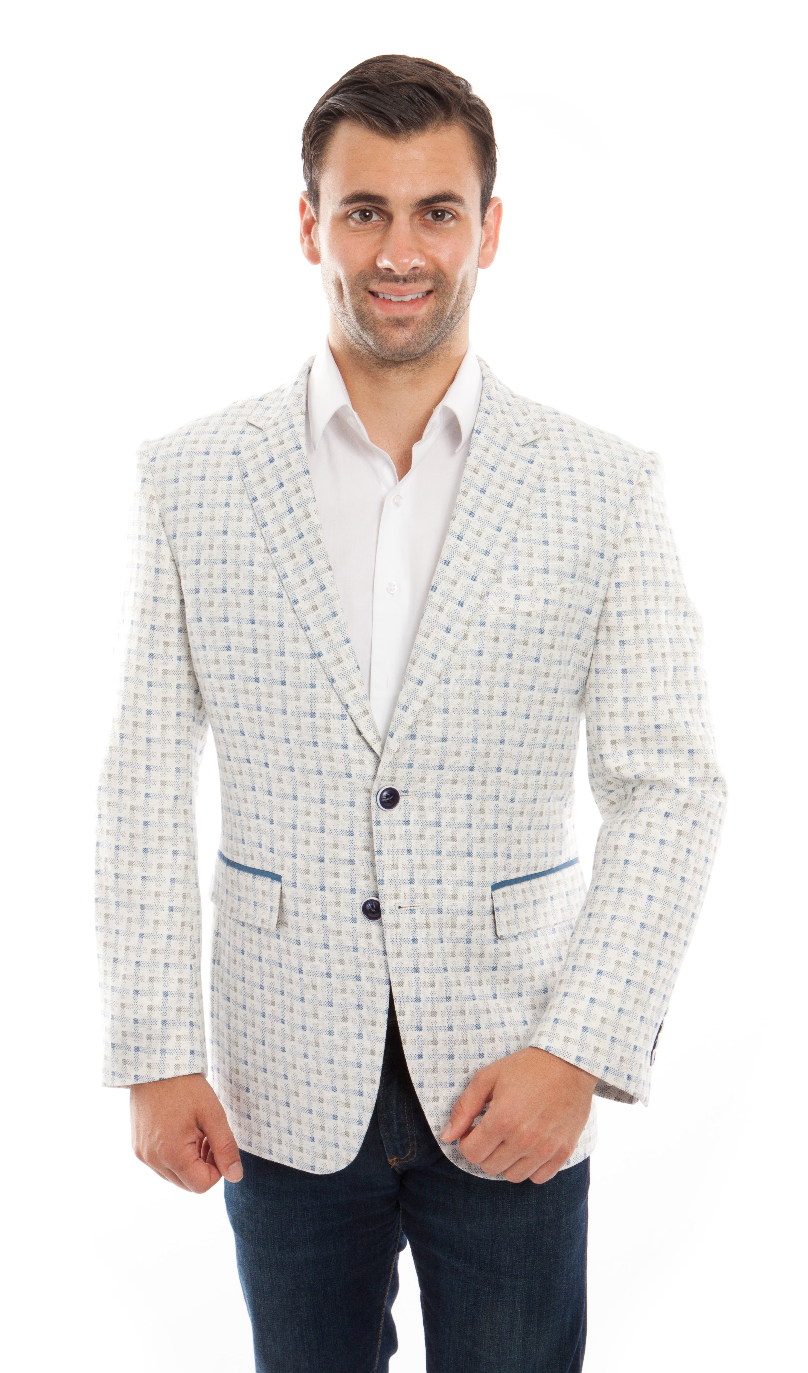 White / Blue Jackets For Men Jacket Suits For All Ocassions MJ213-01