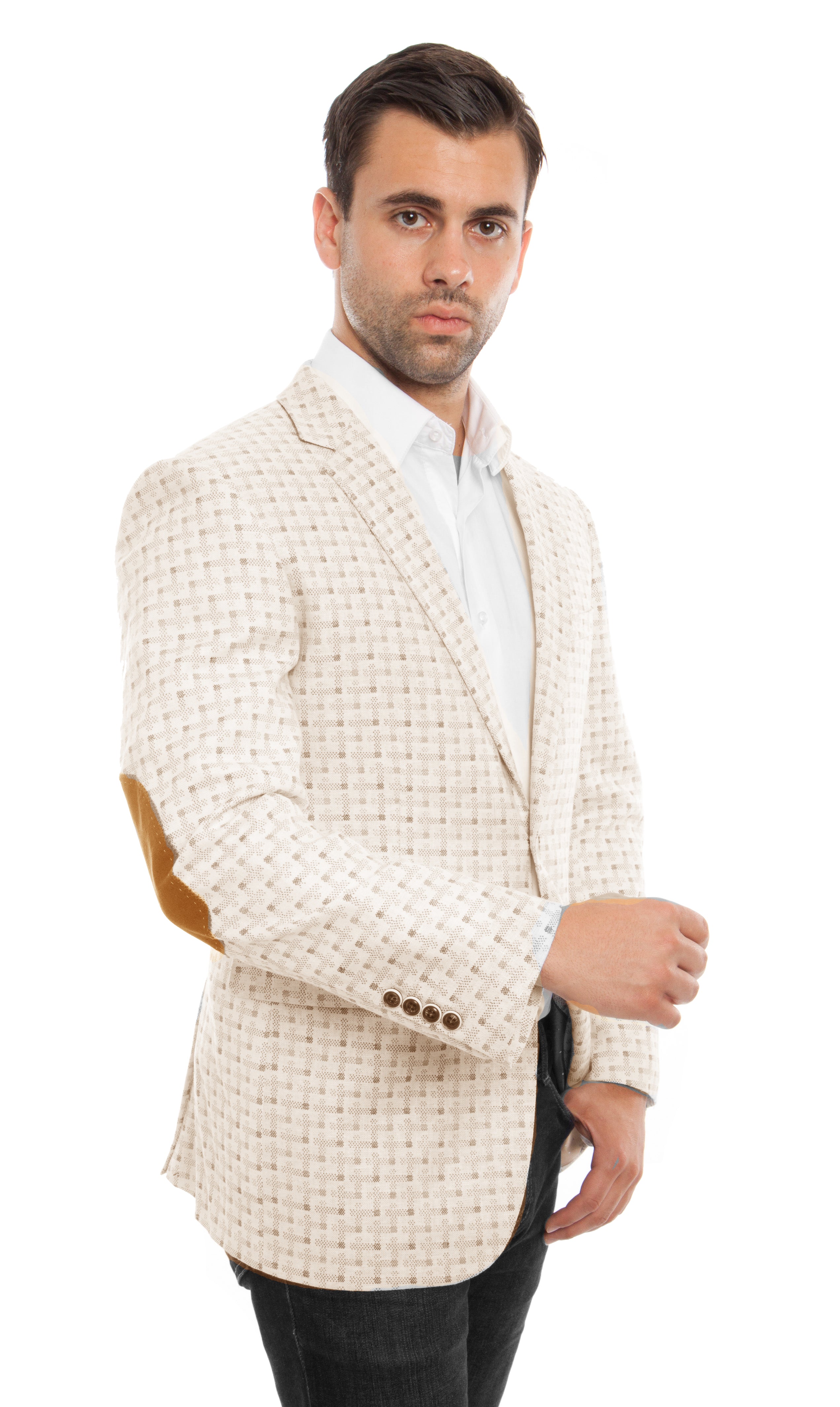 White / Brown Jackets For Men Jacket Suits For All Ocassions MJ213-02