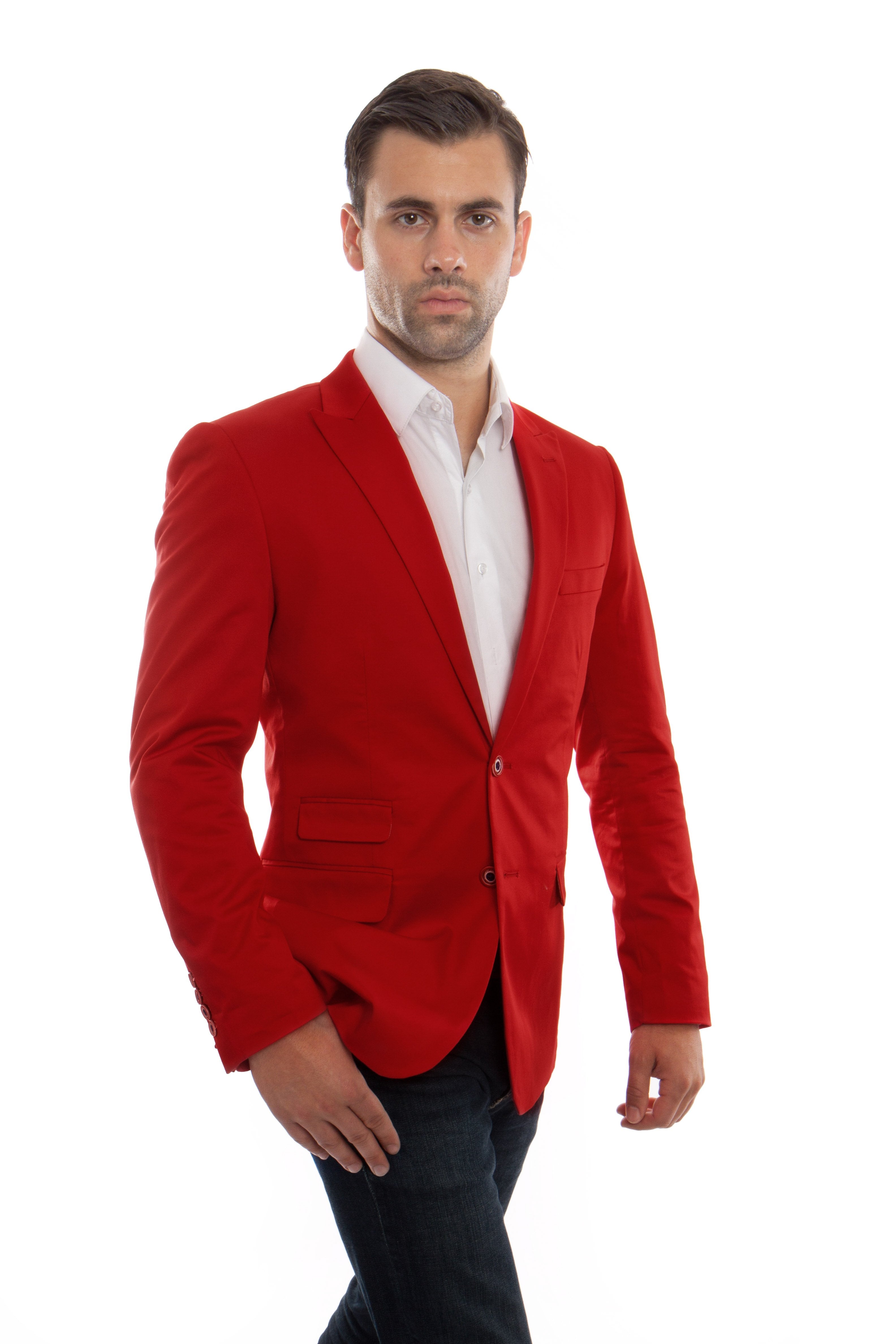 Slim Fit Solid High Peak Lapel Casual Sports coat Blazer Jacket For Men