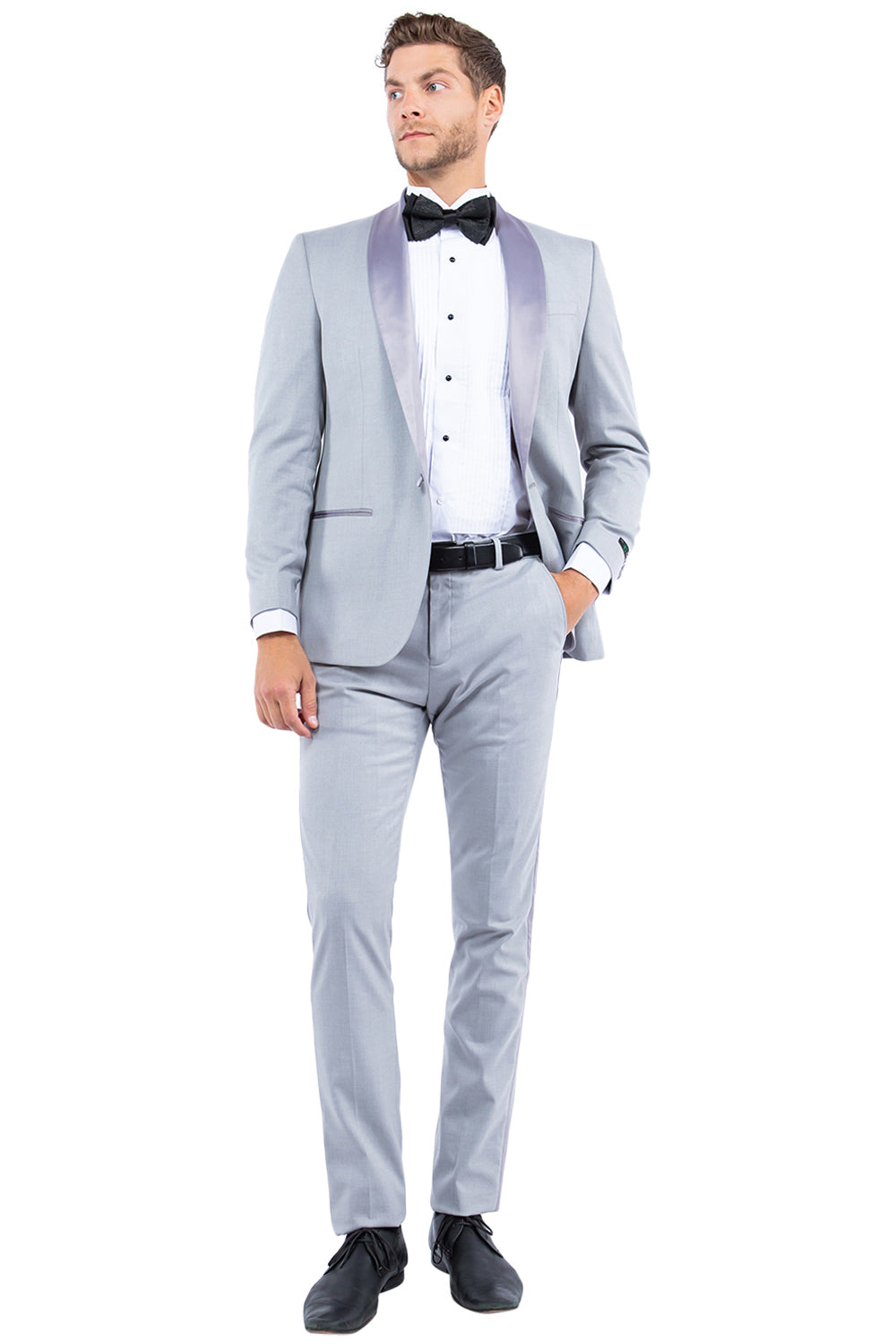 Gray Zegarie Shawl Collar Tuxedo Jacket For Men MJT366-04