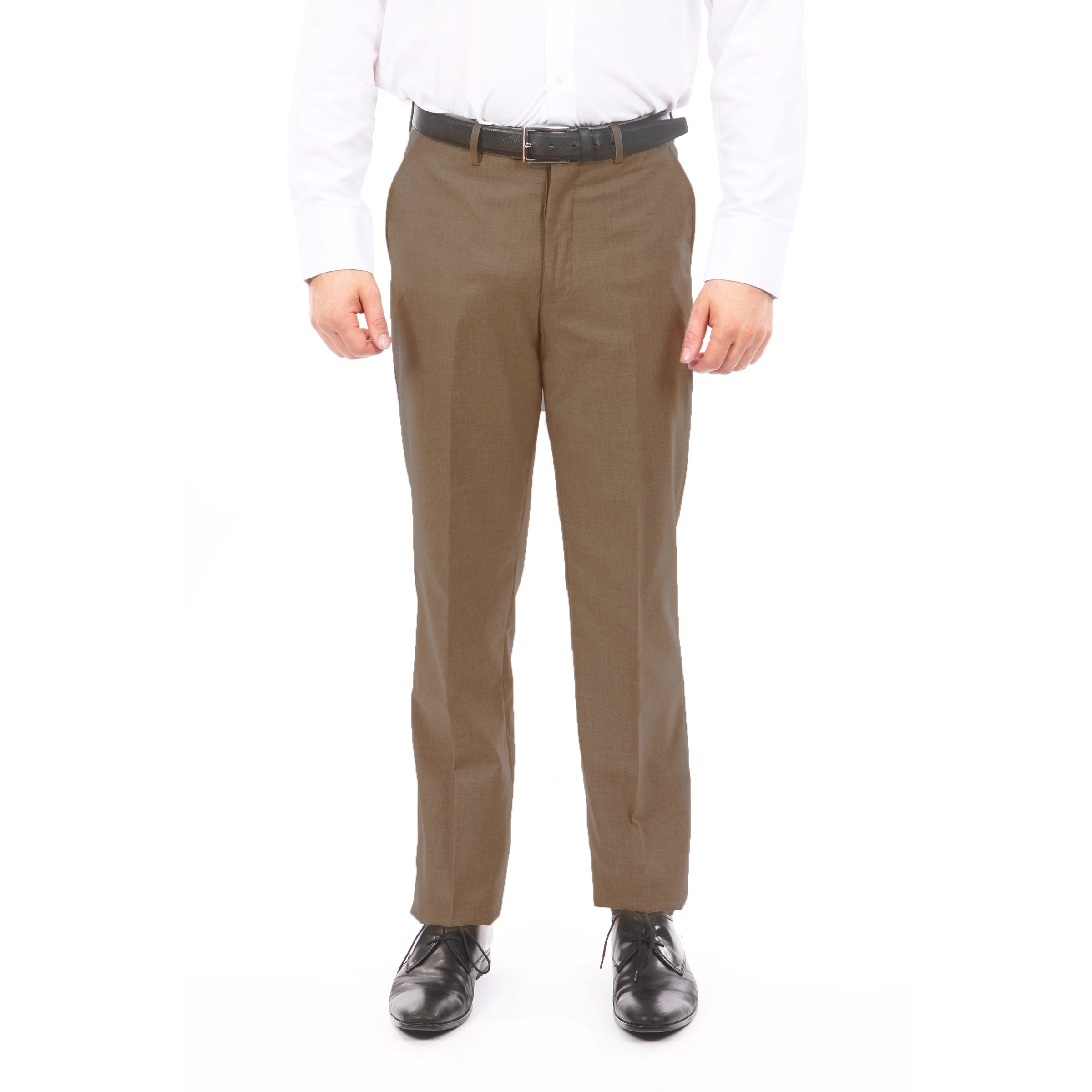 Tazio Brown Slim Fit Stretch Dress Pants For Men