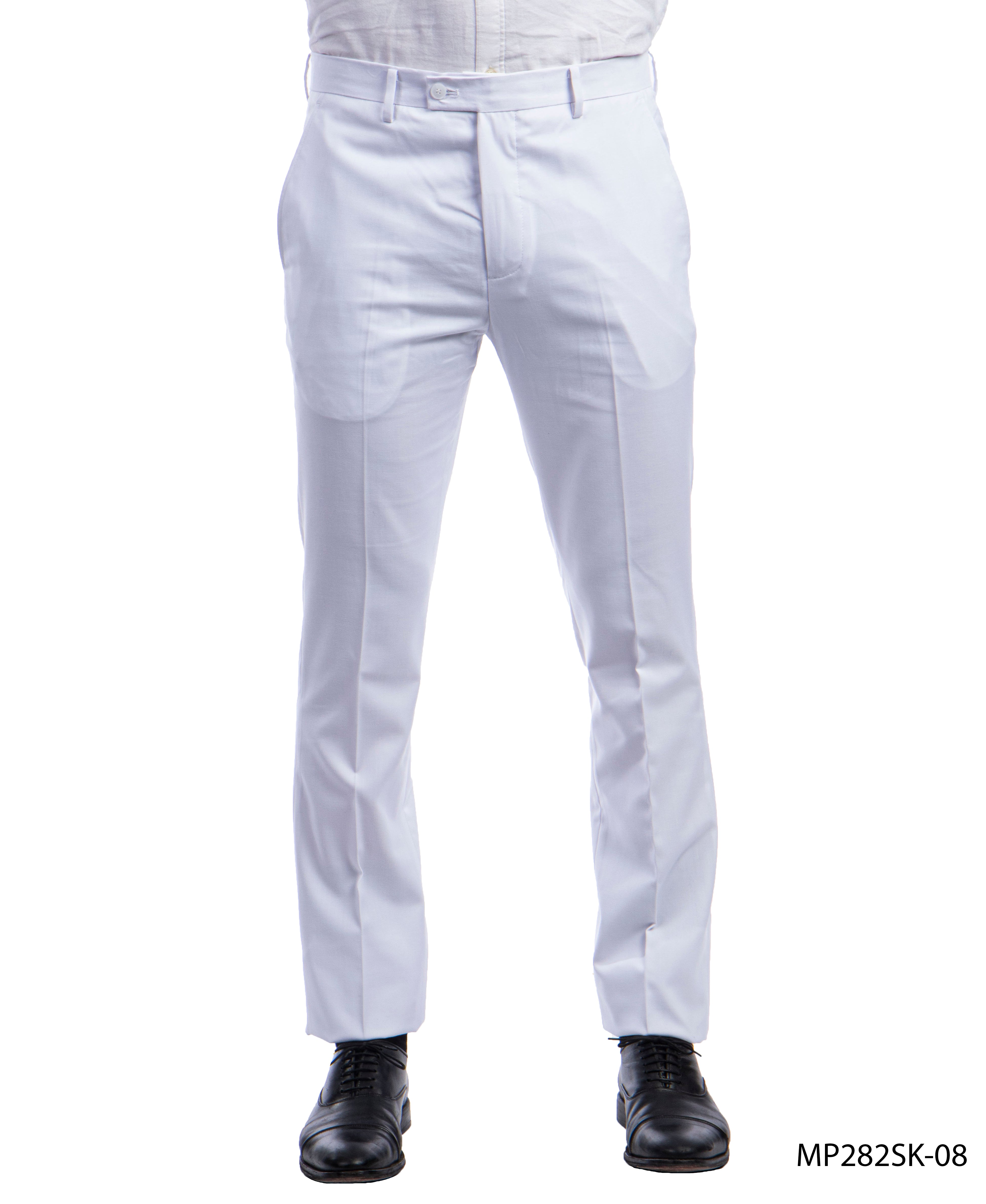 Sean Alexander White Performance Stretch Dress Pants For Men