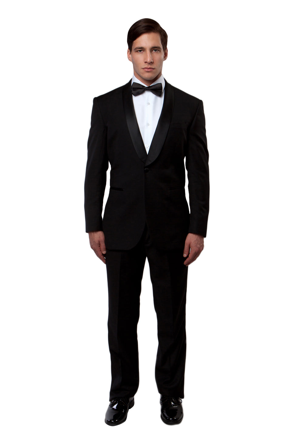 Satin Peak Lapel Tuxedo Solid Slim Fit Prom Tuxedos For Men
