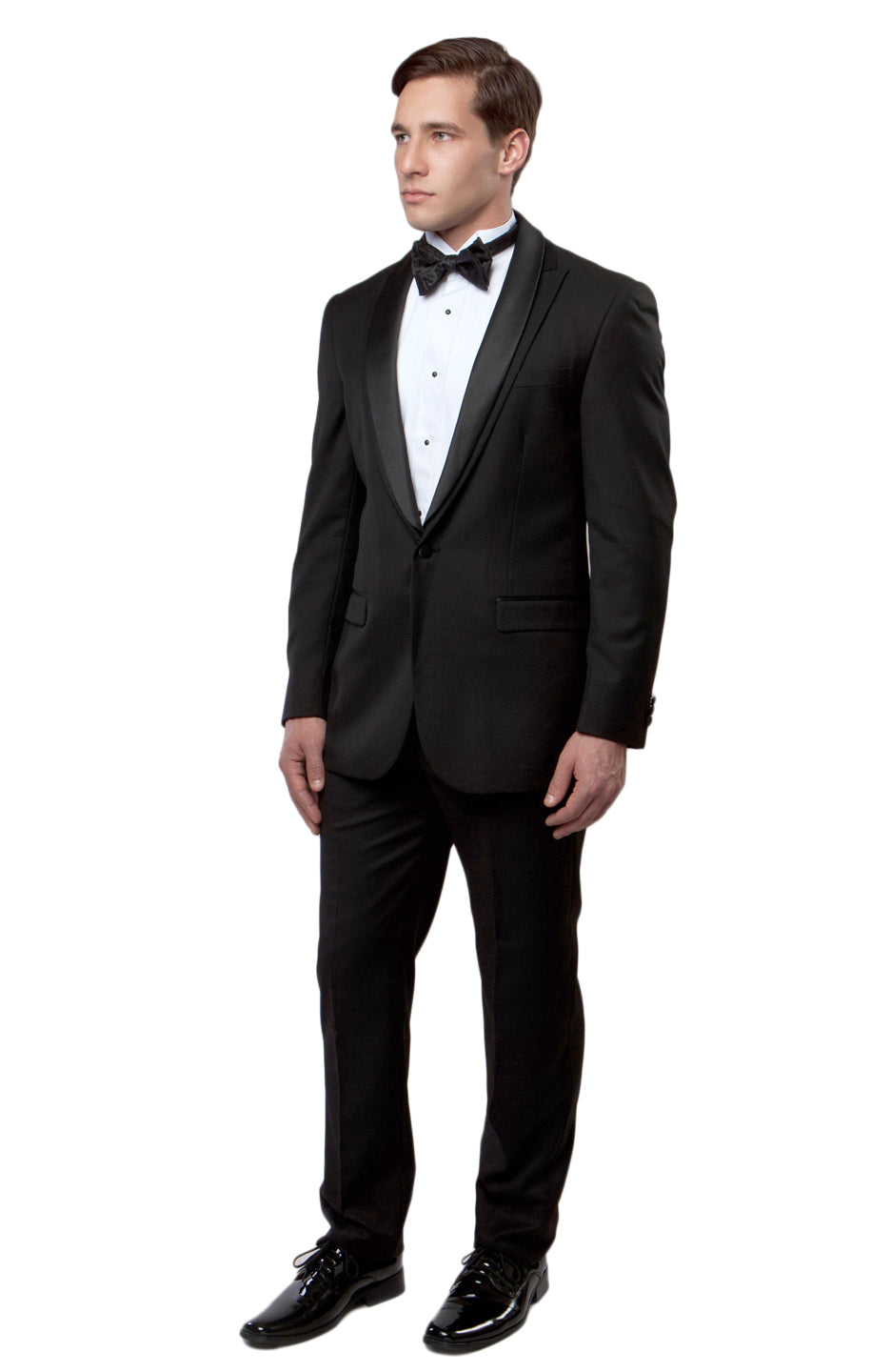 Peak Lapel Trim/Satin Shawl Collar Tuxedo Solid Slim Fit Prom Tuxedos For Men