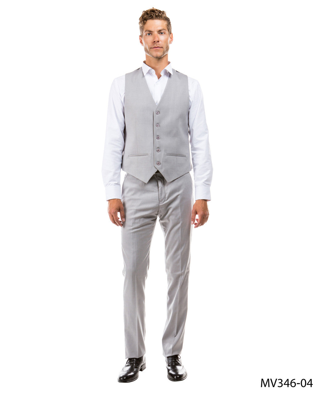 Light Grey Zegarie Suit Separates Solid Men's Vests For Men MV346-04