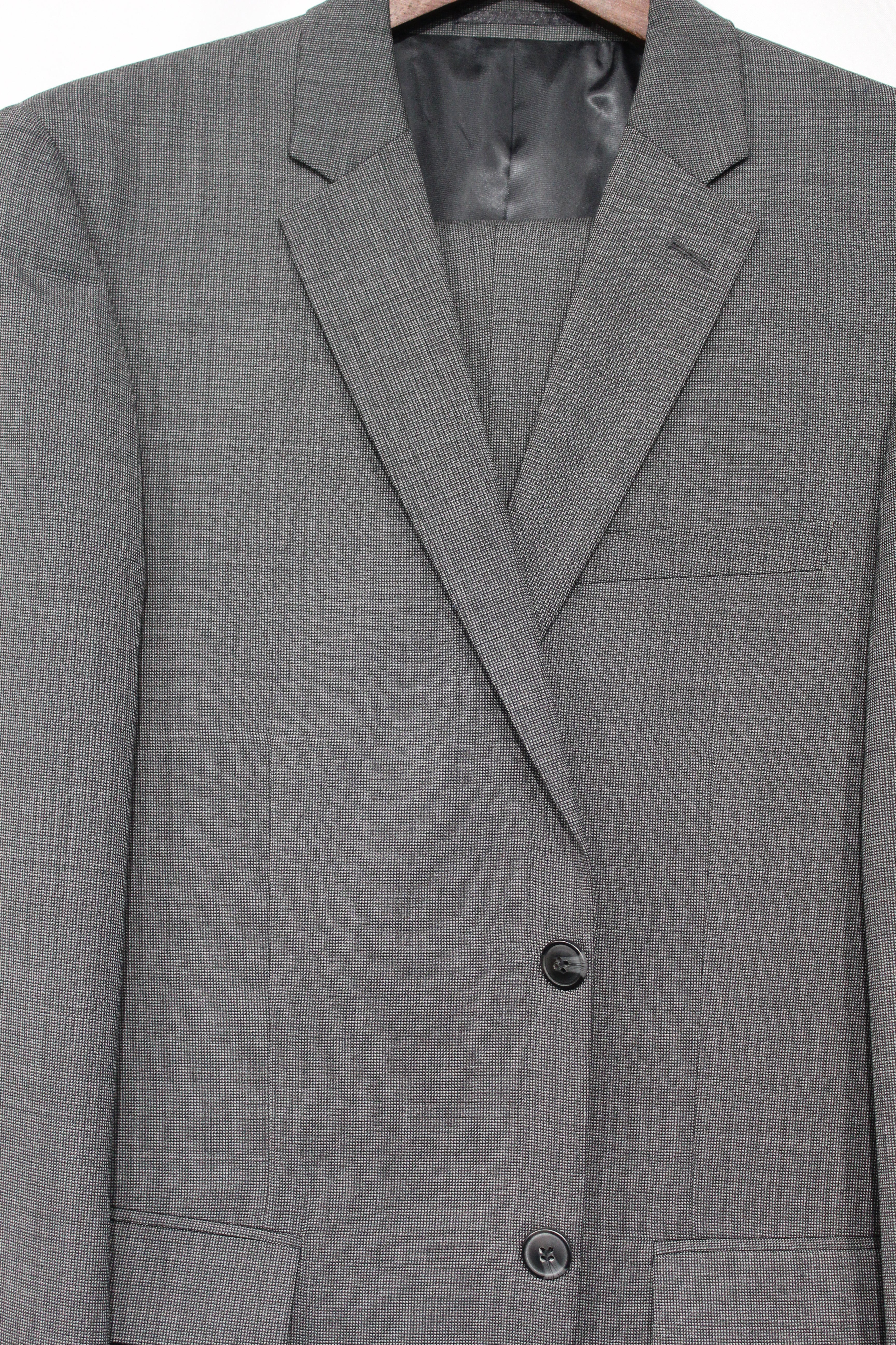 Grey Birdseye Suit For Men Wool Suits For All Ocassions MW115