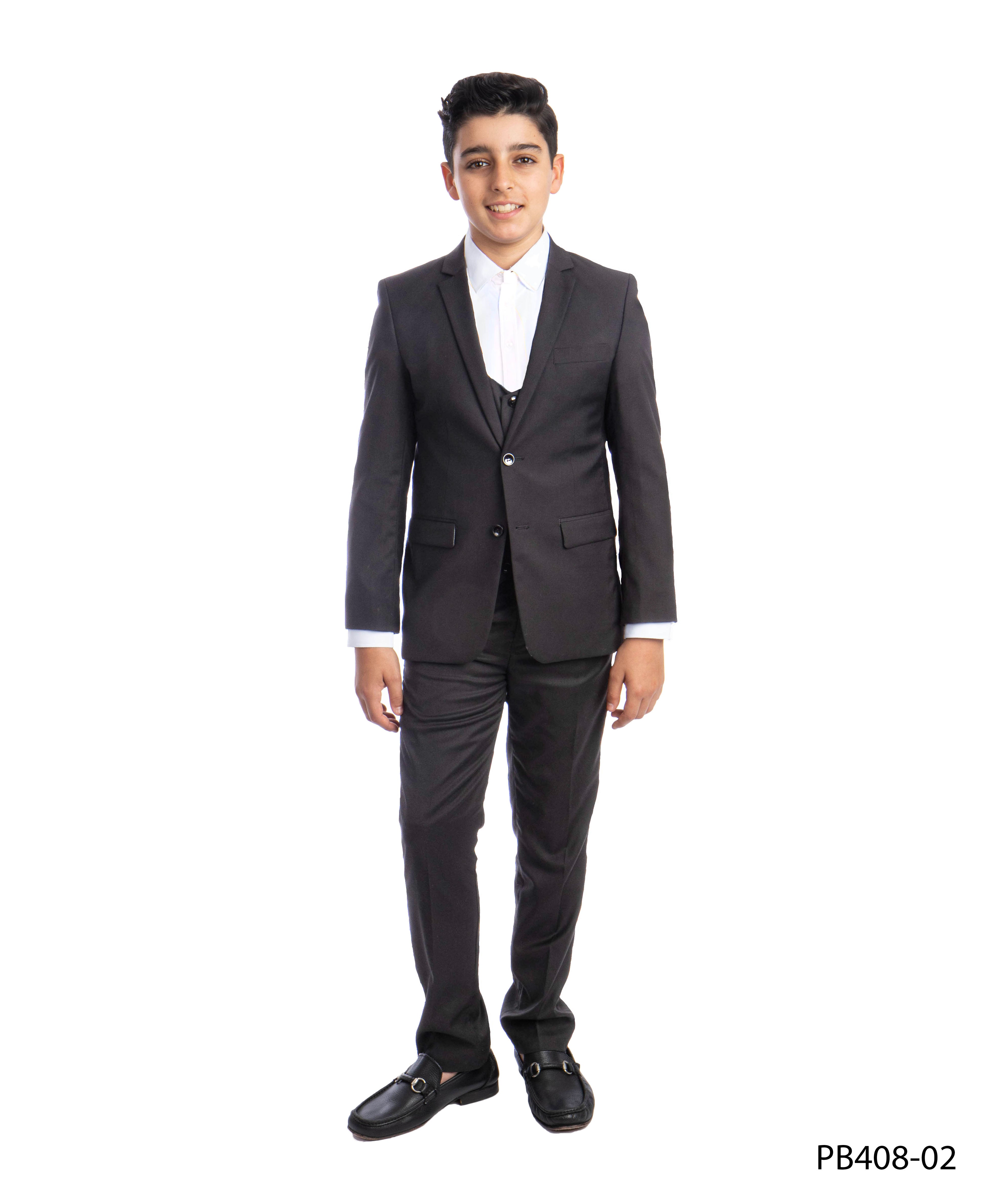Grey 3 Piece Perry Ellis Suits For Boys PB408-02